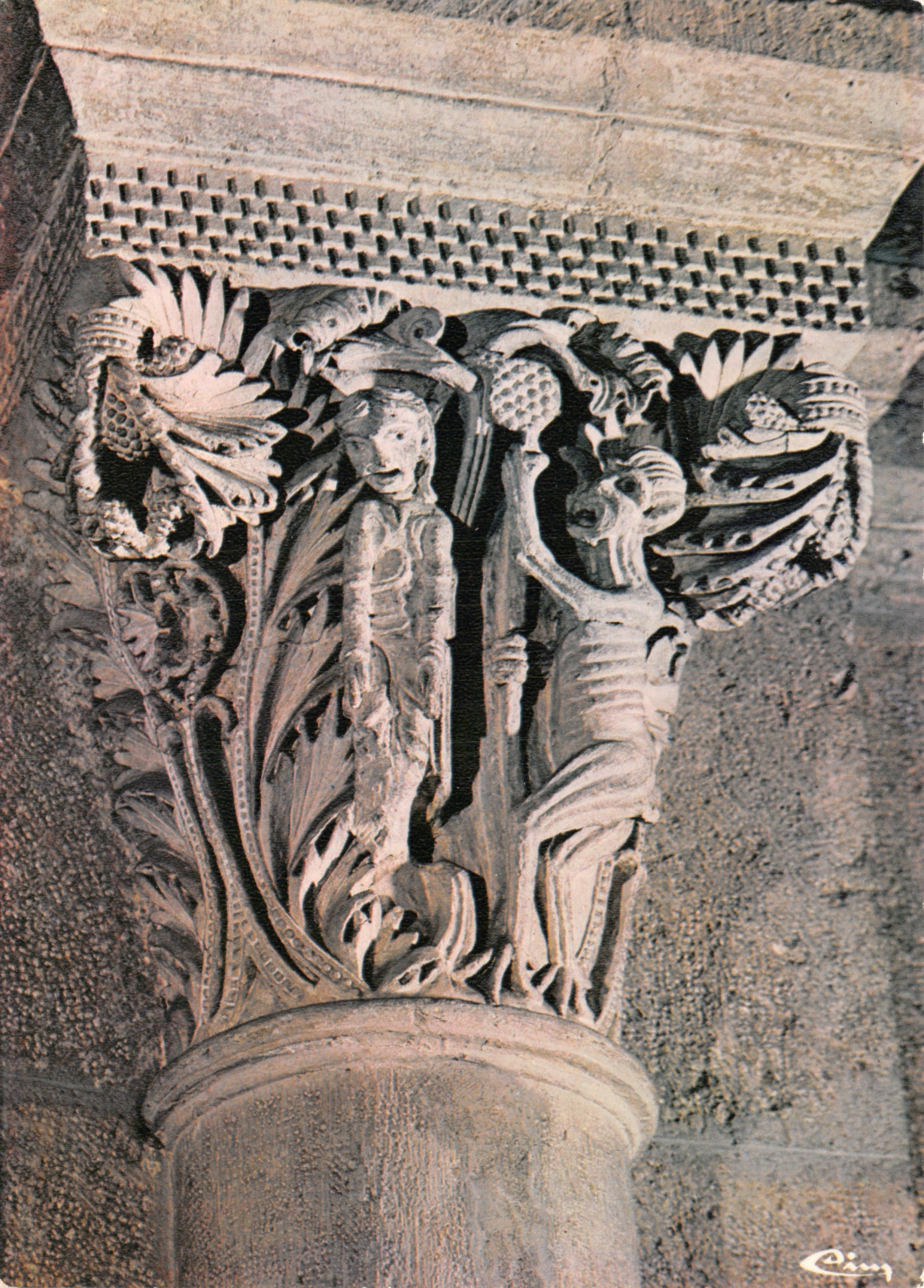 Saulieu (Côte-d'Or) — Basilika Saint-Andoche, skulpturale Details der Hinrichtung Judas — Verlag Combier Imprimeur Mâcon