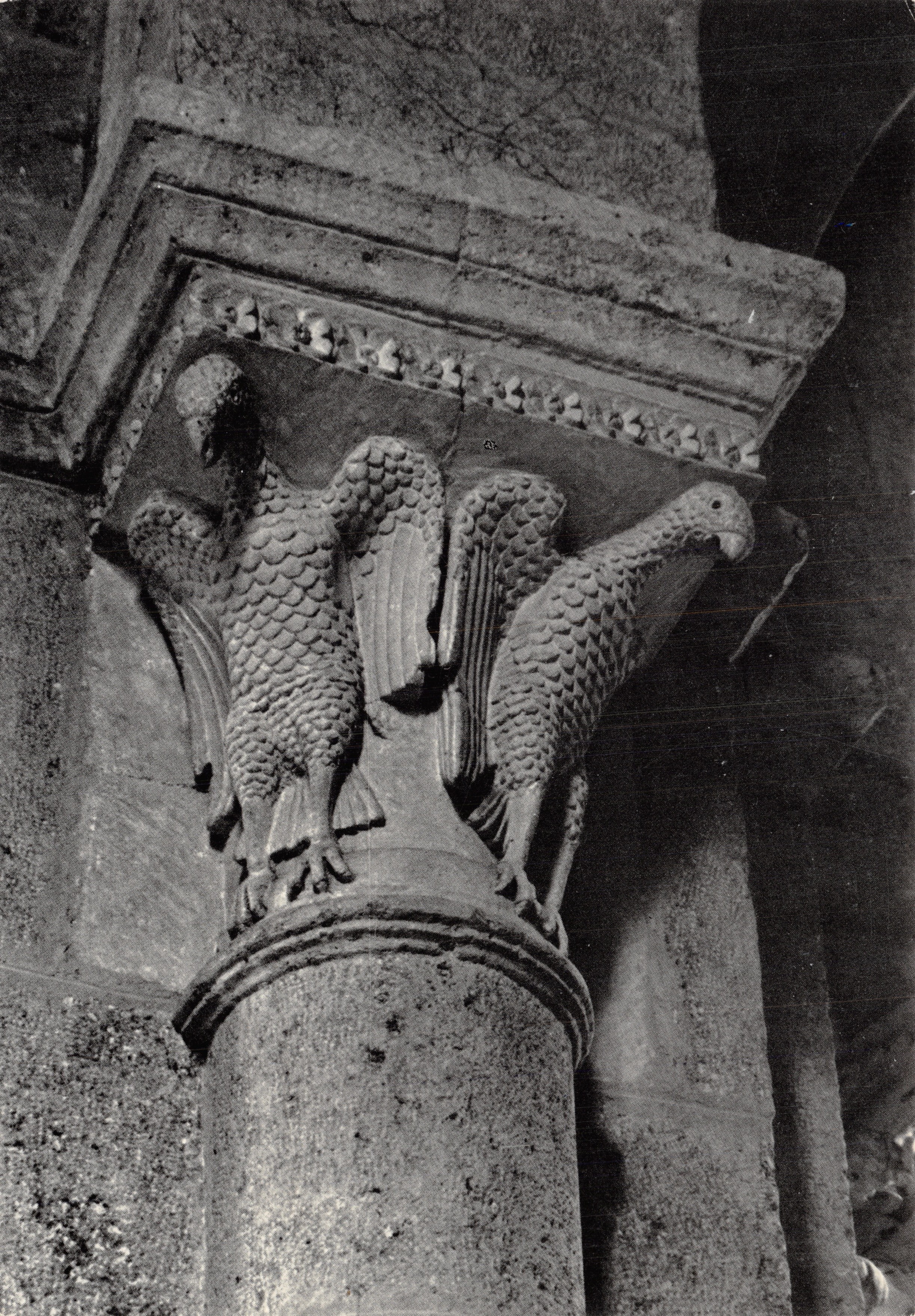 Saulieu (21. C.-d'Or) — Basilique Saint-Andoche — Aigles adossés, influence byzantine
