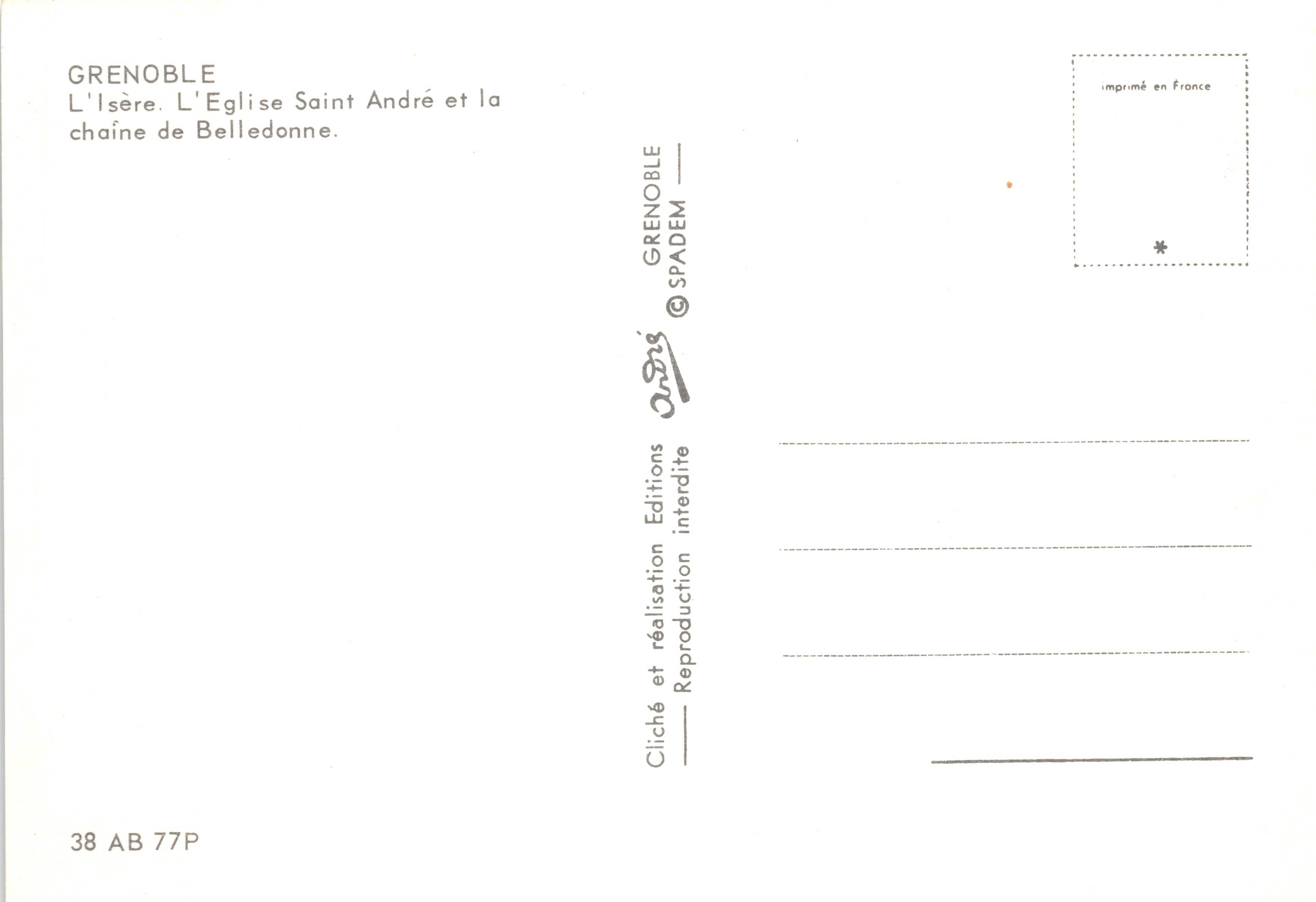 Grenoble — vista de la Isère y la cadena de Belledonne — editor GRENABLE SPADEM — Reverso