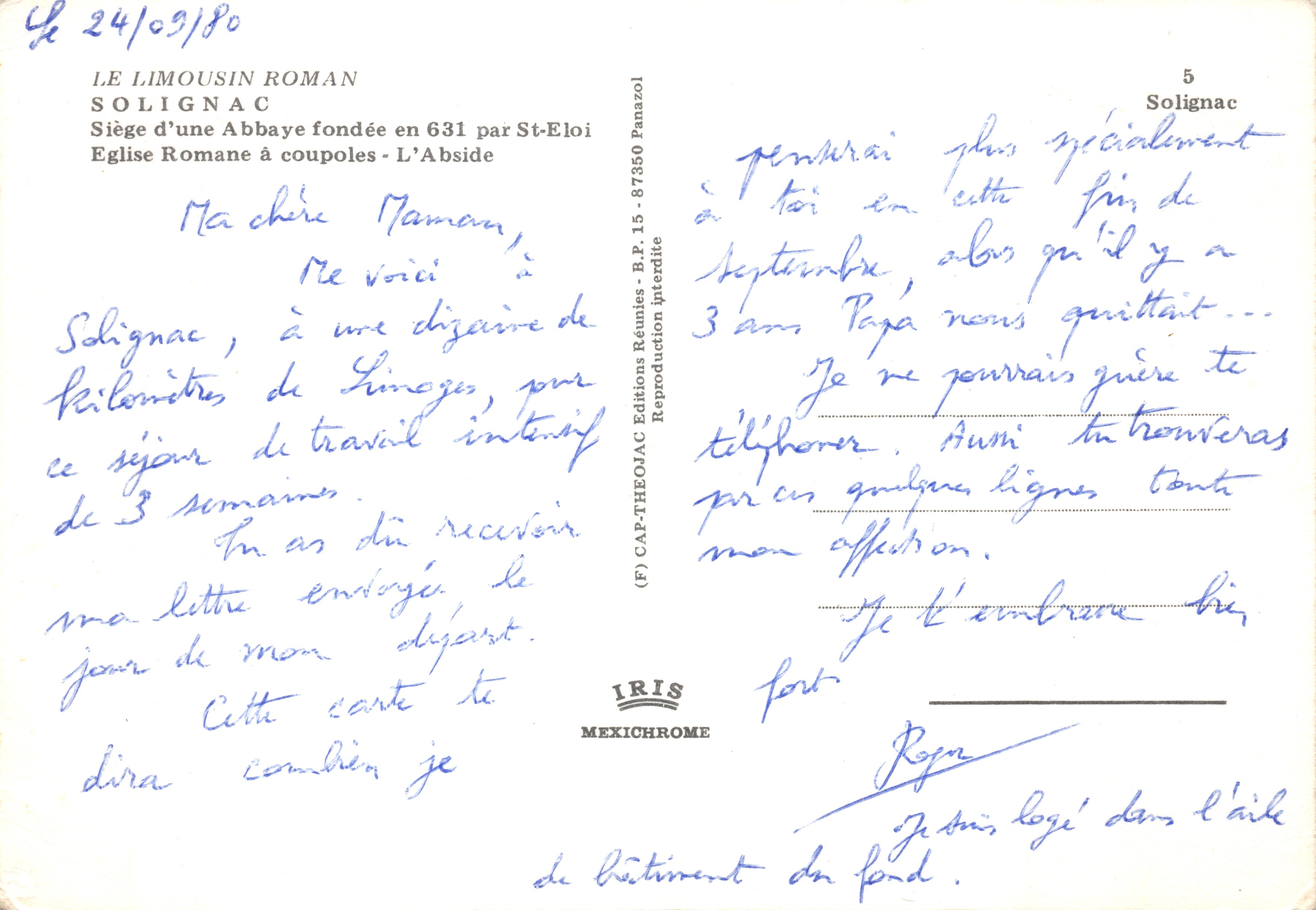 Solignac — Abdis met oprichting in 631 door Saint-Éloi — uitgever IRIS — Achterkant