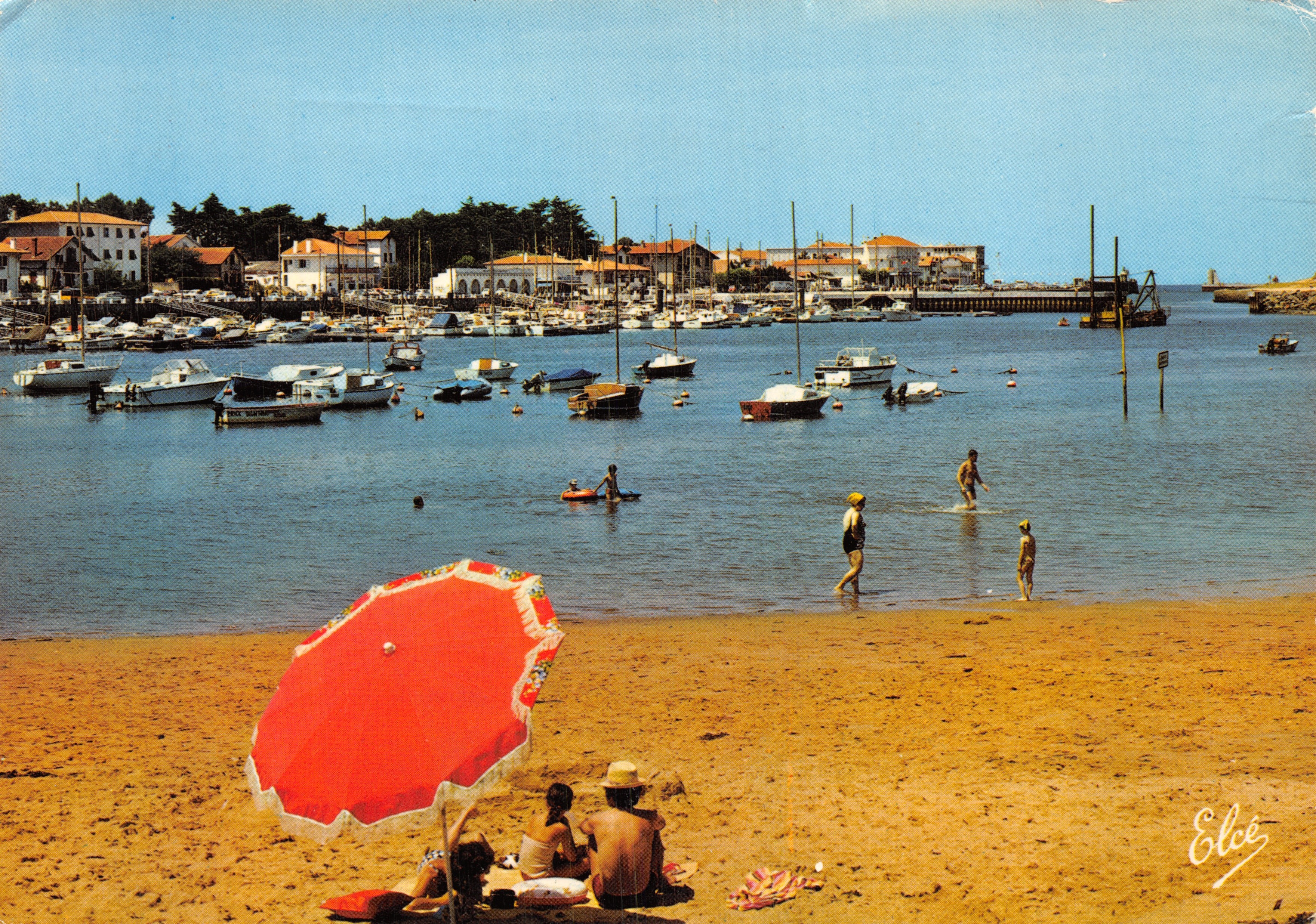 Capbreton — Vista del nuevo puerto de recreo en el fondo, llegada a la Grande Plage — Editor Elcée, N° 5955
