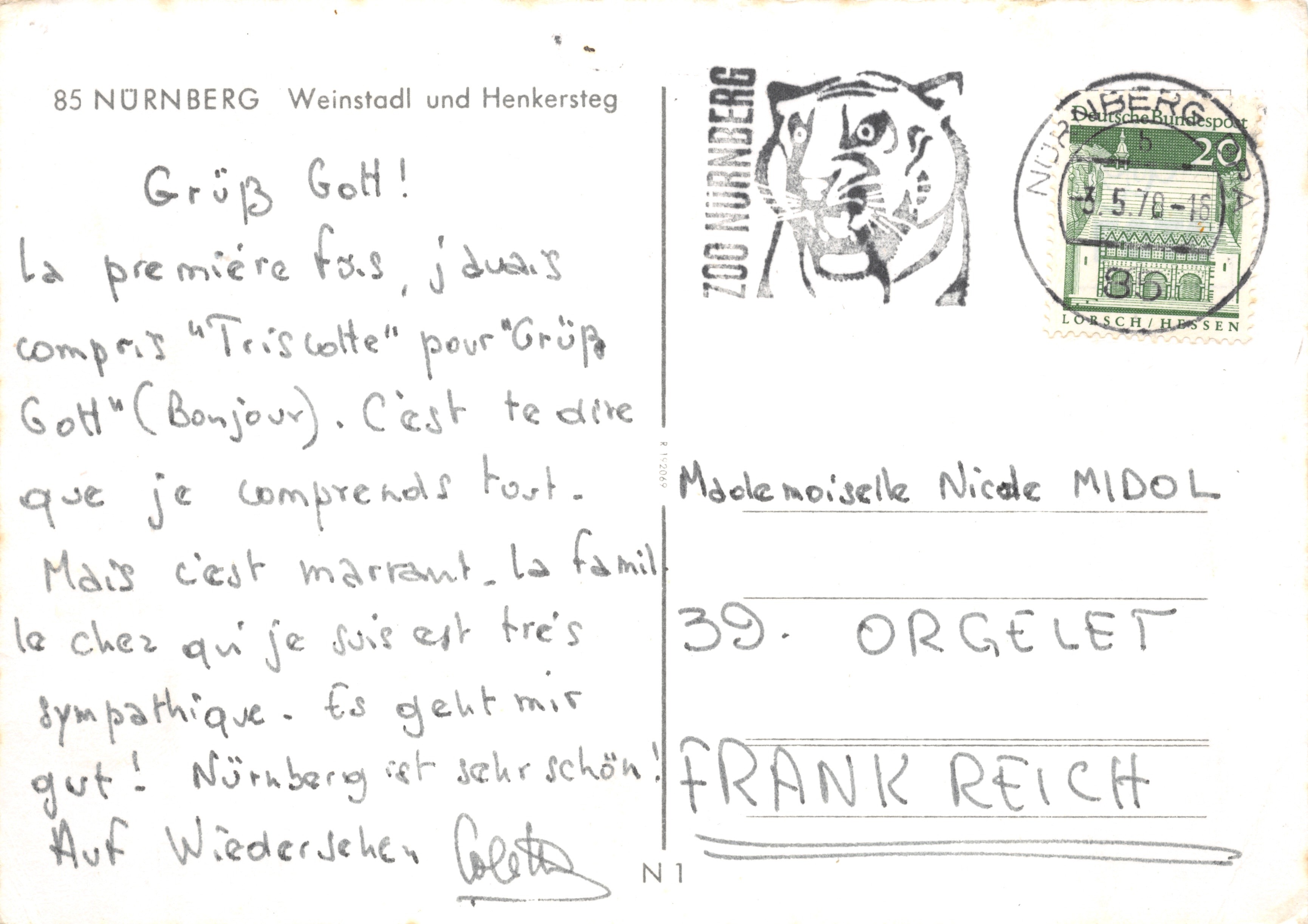 Nürnberg — Weinstadt en Henkersteg (Dierentuin Nürnberg) — uitgever ZOO NÜRNBERG — Achterkant