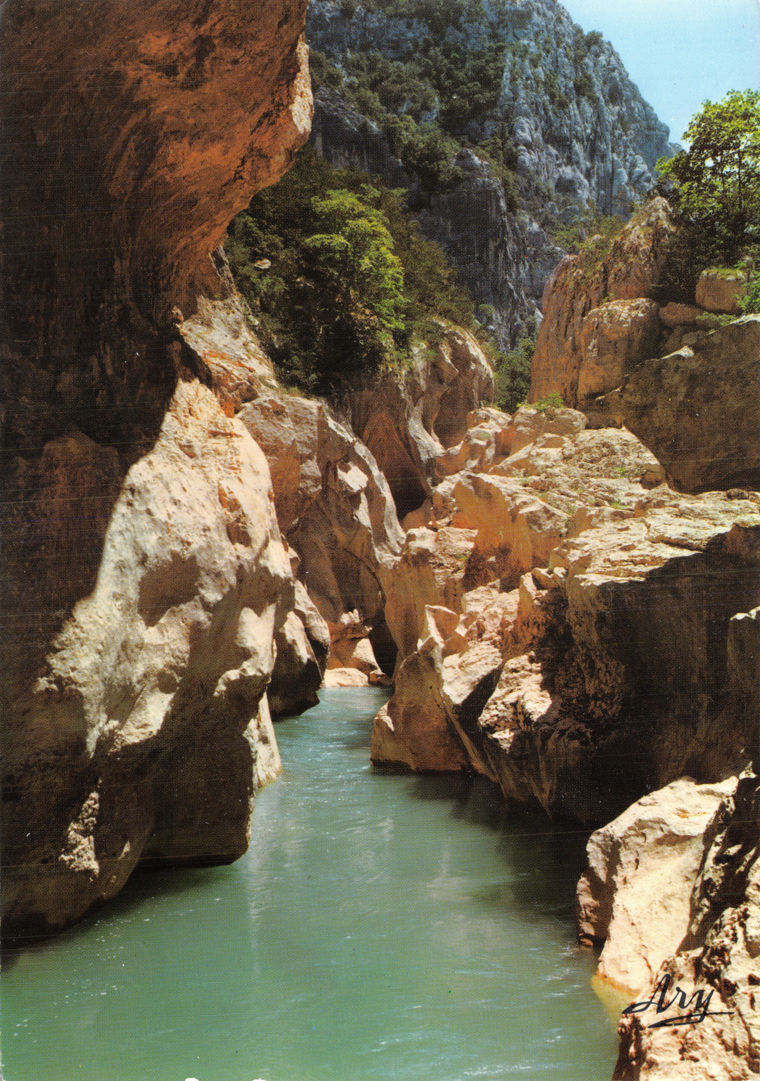 Het dal van de Gorges du Verdon — uitzicht op het canyon — uitgever TARDY, Marseille