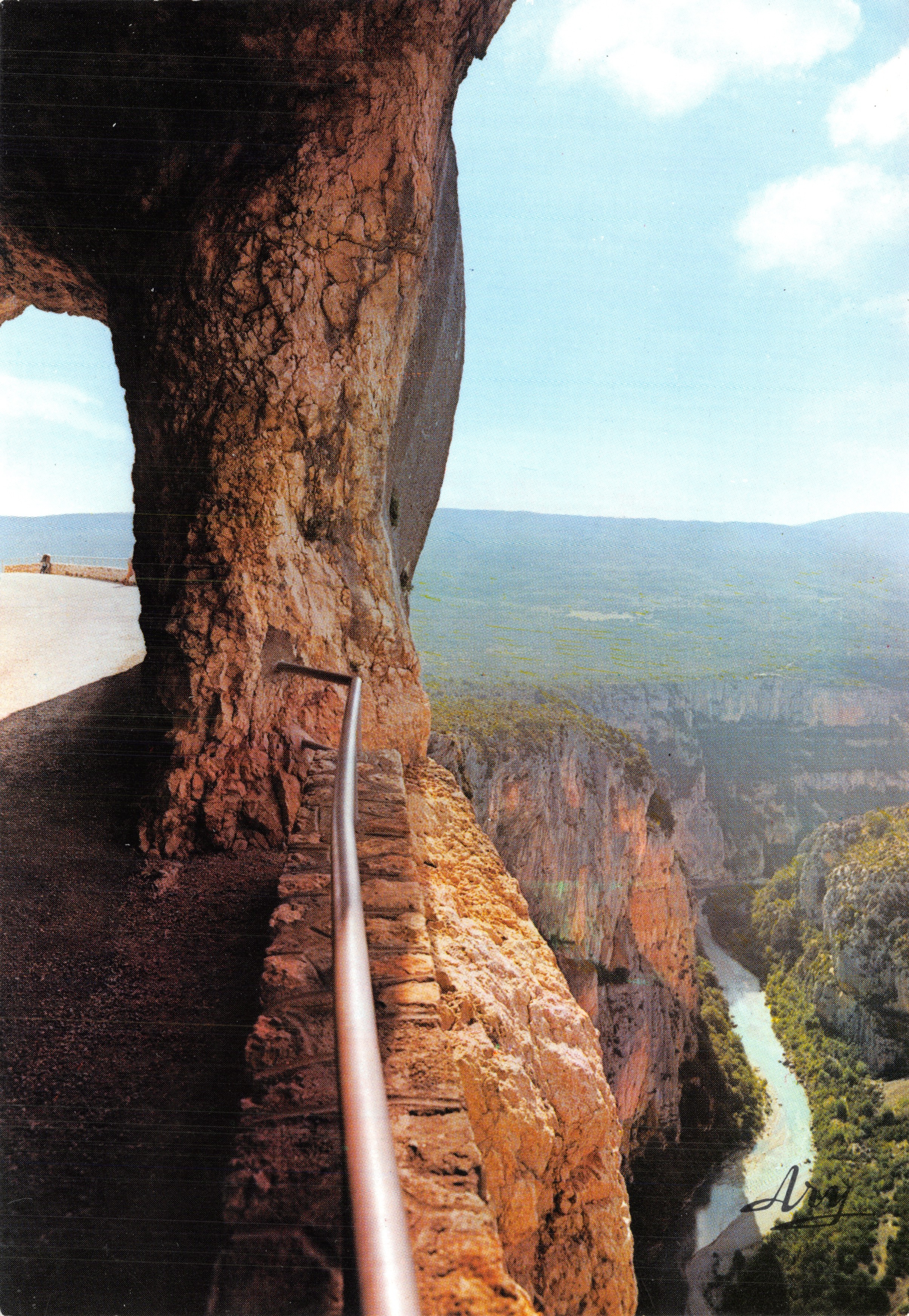 Las espectaculares gargantas del Verdon — Vista del túnel del Fayet, desde el borde de las falaises de los Caballeros — Edición TARDY, impresa en Marsella