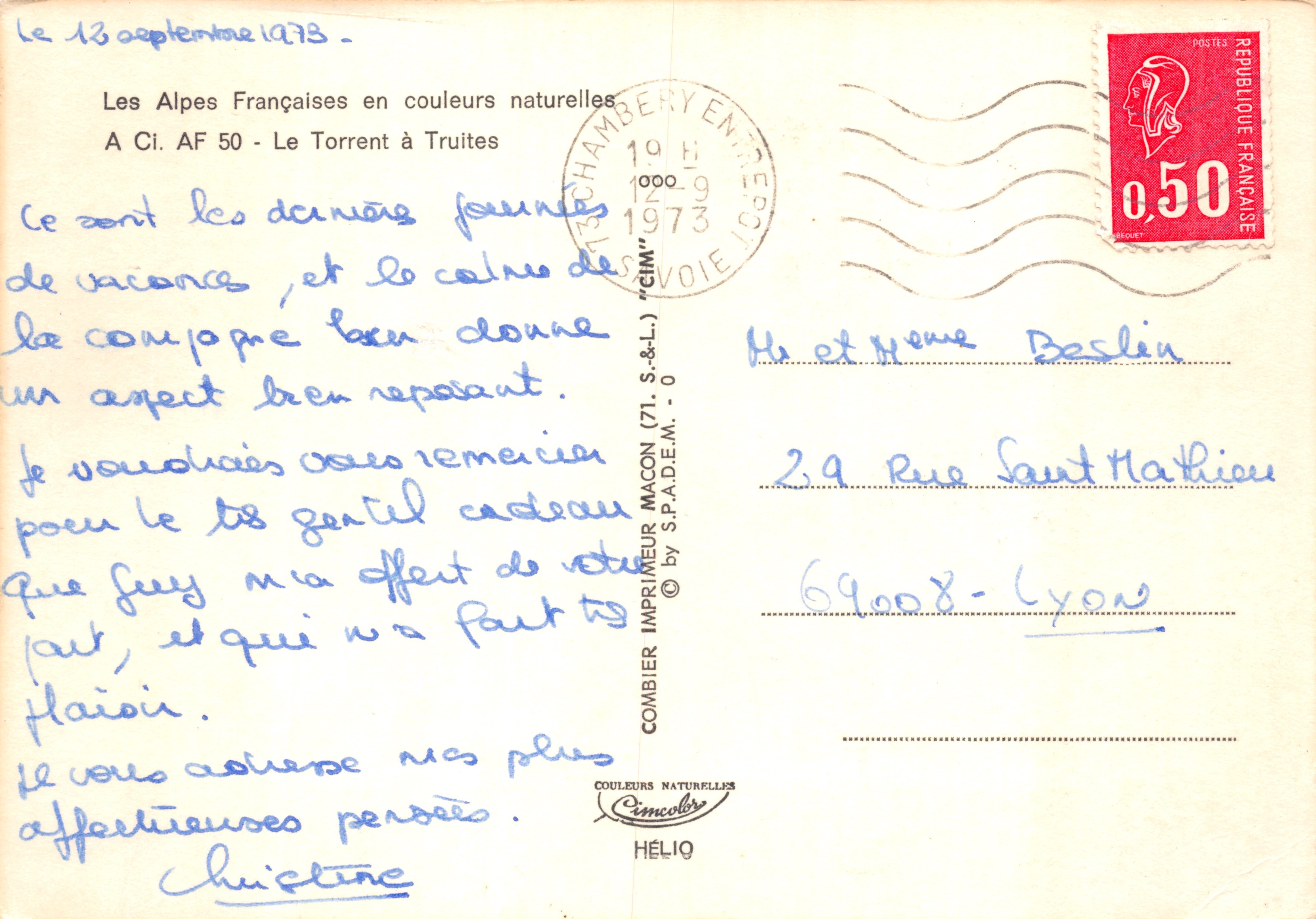 Il Torrente con Trota - Le Alpi Francesi in colori naturali — editore CIM — Verso