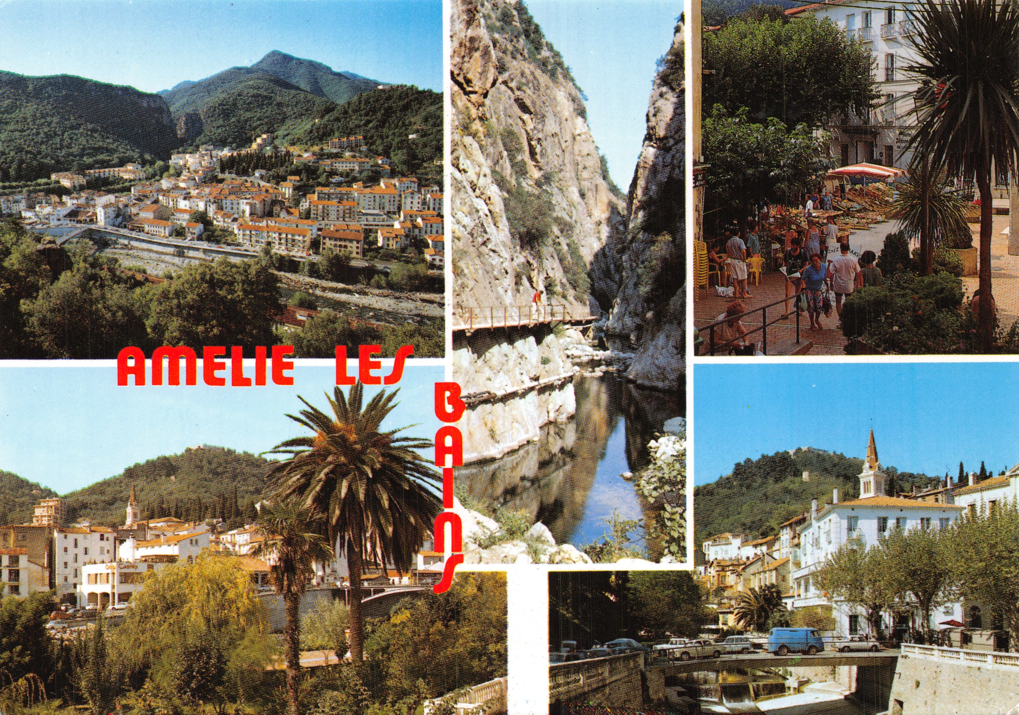 Amélie-les-Bains — panoramische weergave, gorges en dorp — Éditions d'Art Larrey