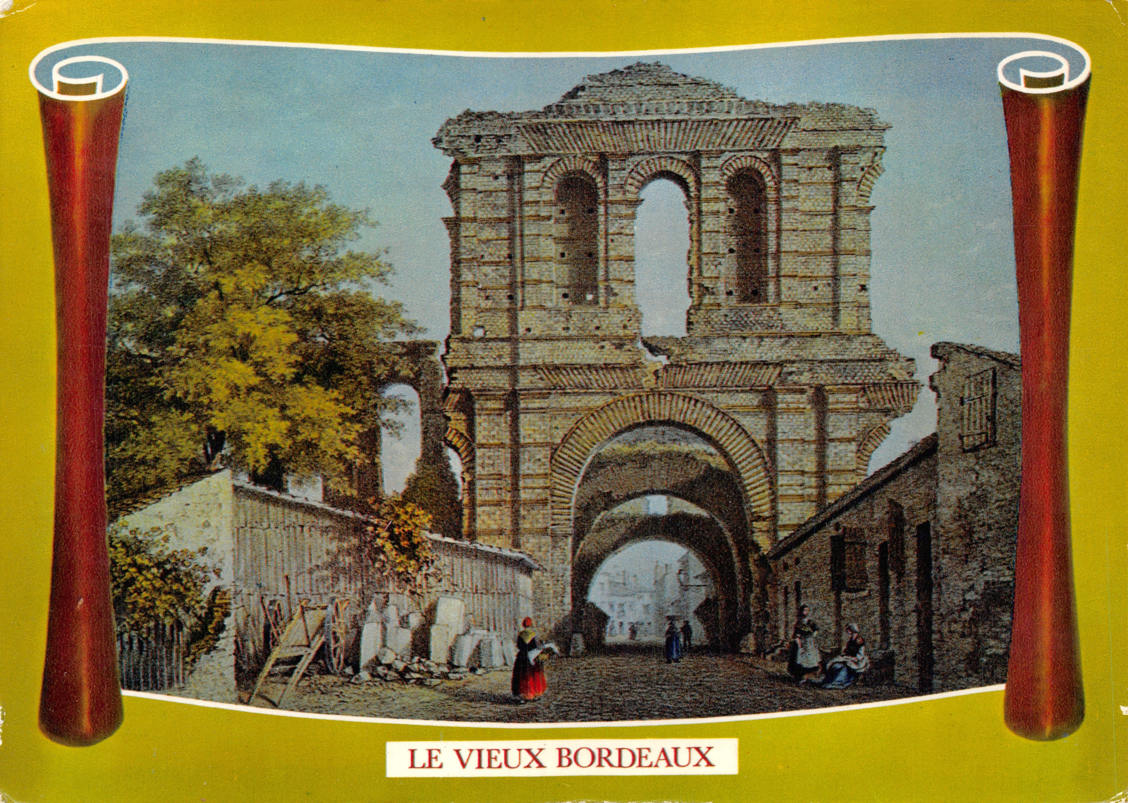 Alt-Bordeaux — Zerstörte Stadttüre — Verlag nicht sichtbar