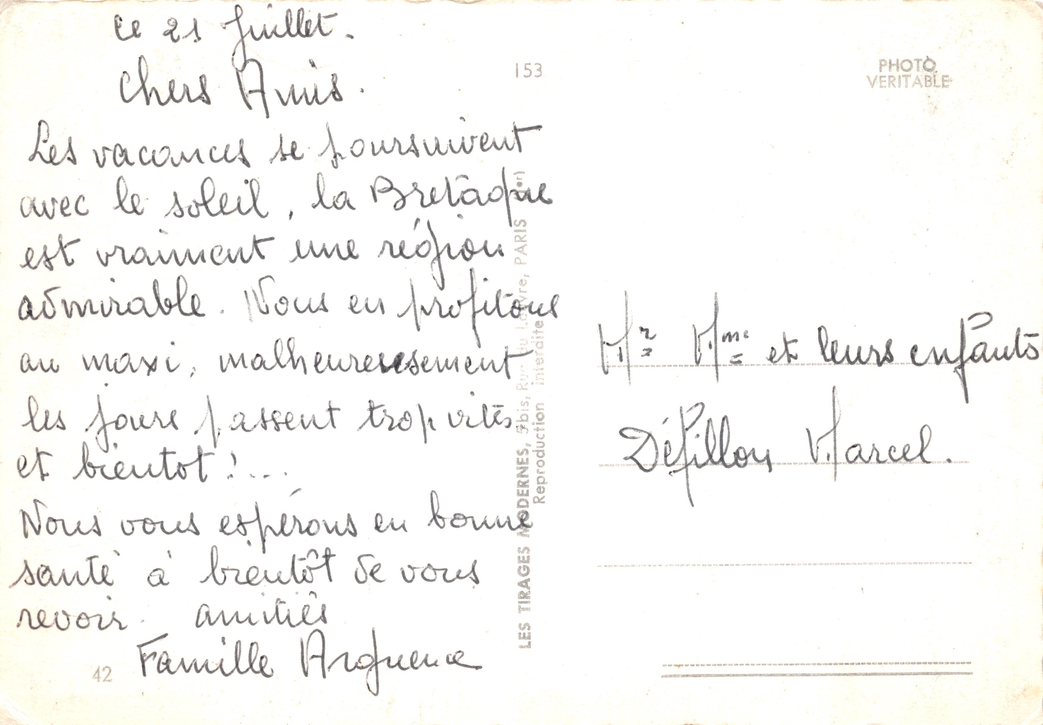 Beg-Meil — Vue de la Grande Plage, des Dunes et des Rochers de Ker-Diséol — Éditeur : Beg-Meil, Bretagne — Achterkant