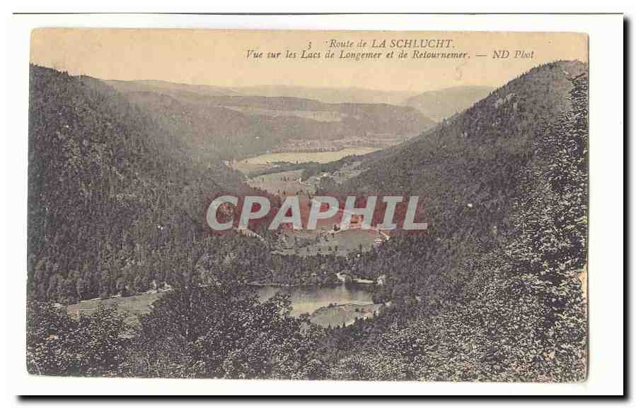 Route de LA SCHLUCHT — Blick auf die Seen von Longemer und Retournemer — ND Plot