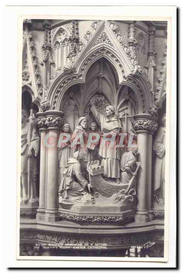 Boniface embarking on a voyage Exeter catedral CPA