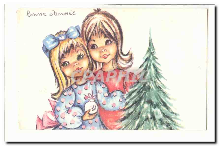 CPA Fantaisie Bonne annee (enfants)