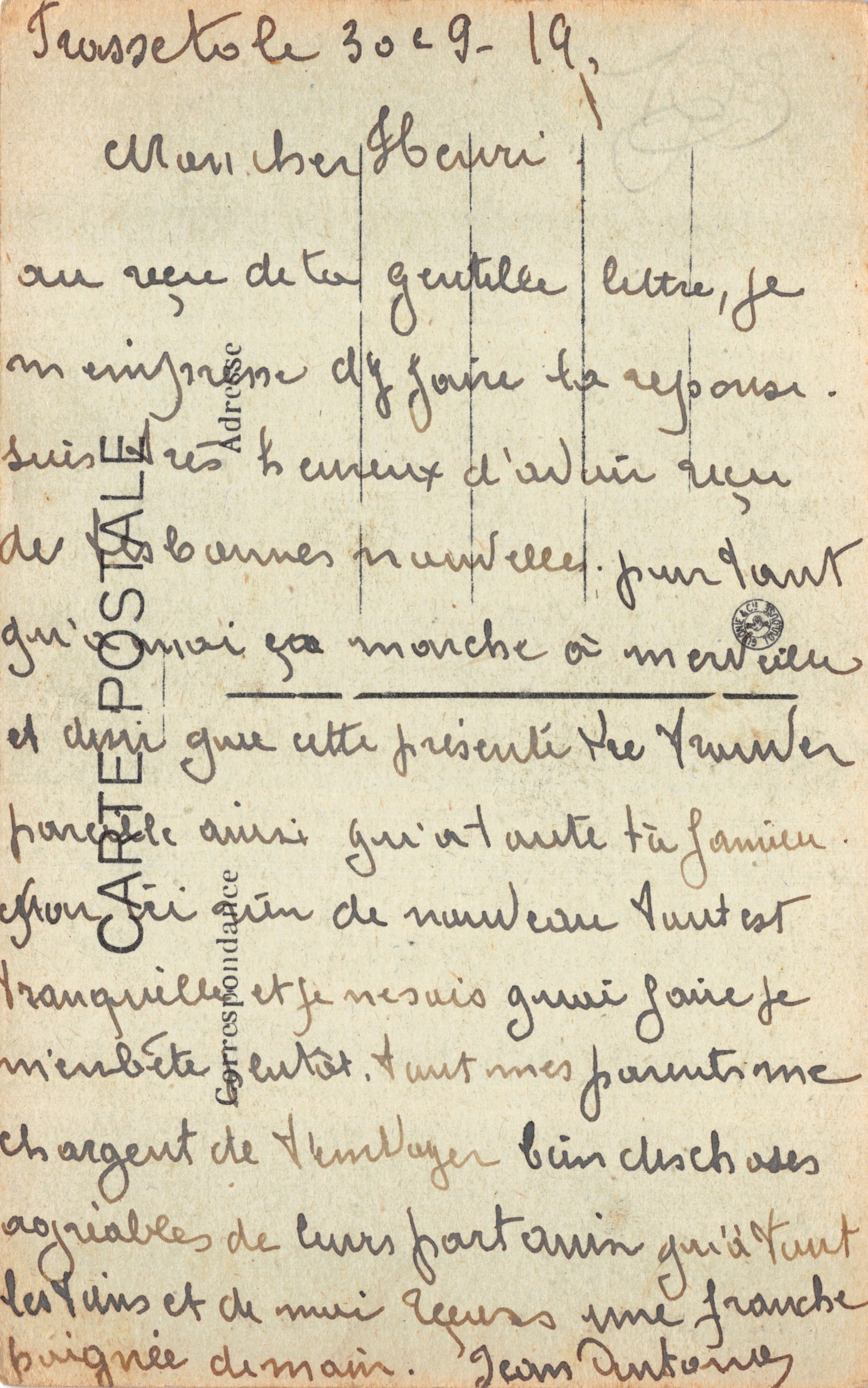 Marseille — Fontaine Cantini — A.P. (éditeur) — Verso