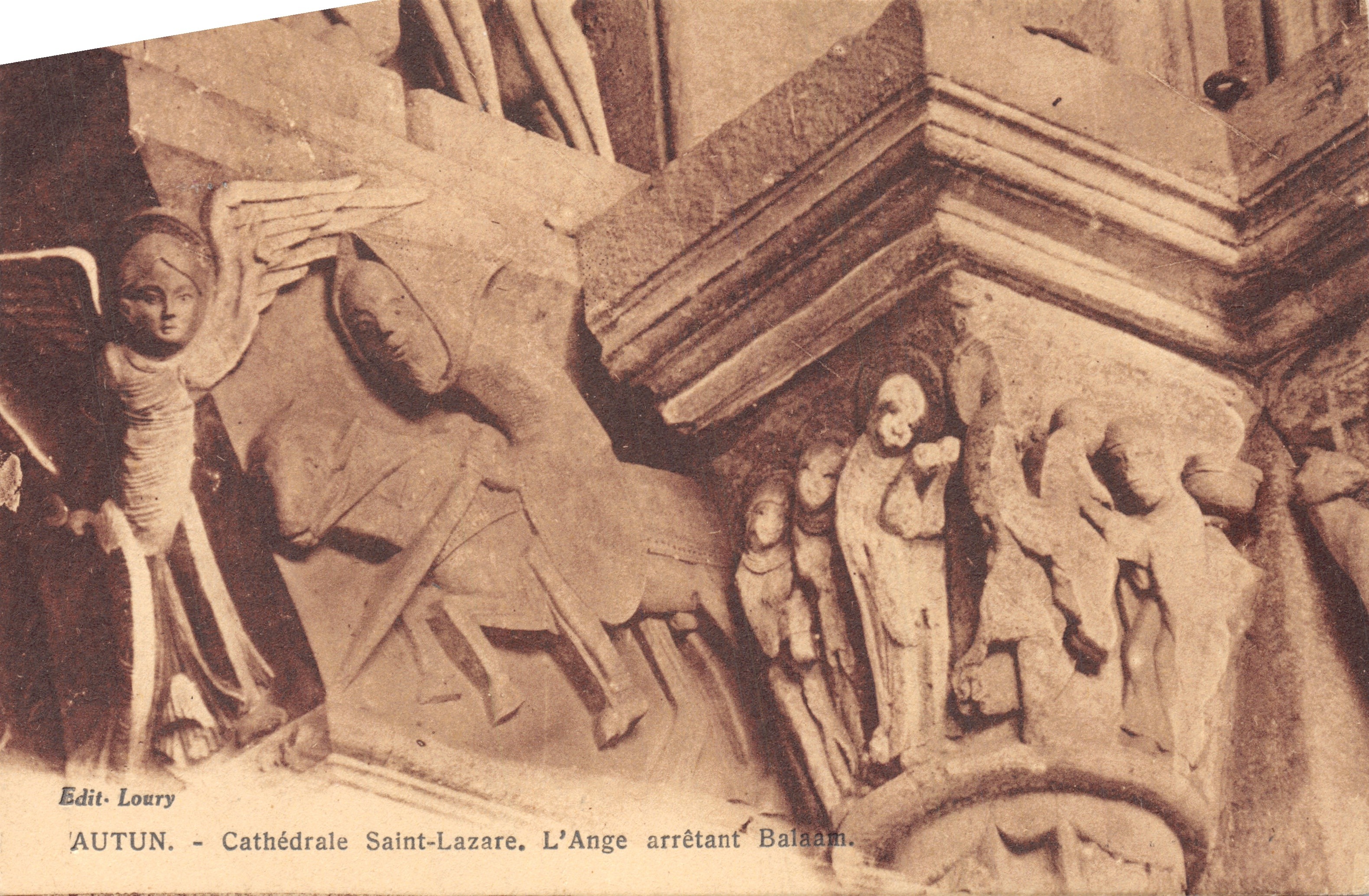 Autun - Kathedraal Saint-Lazare. De Engel die Balaam tegenhoudt. - Uitgave Loury