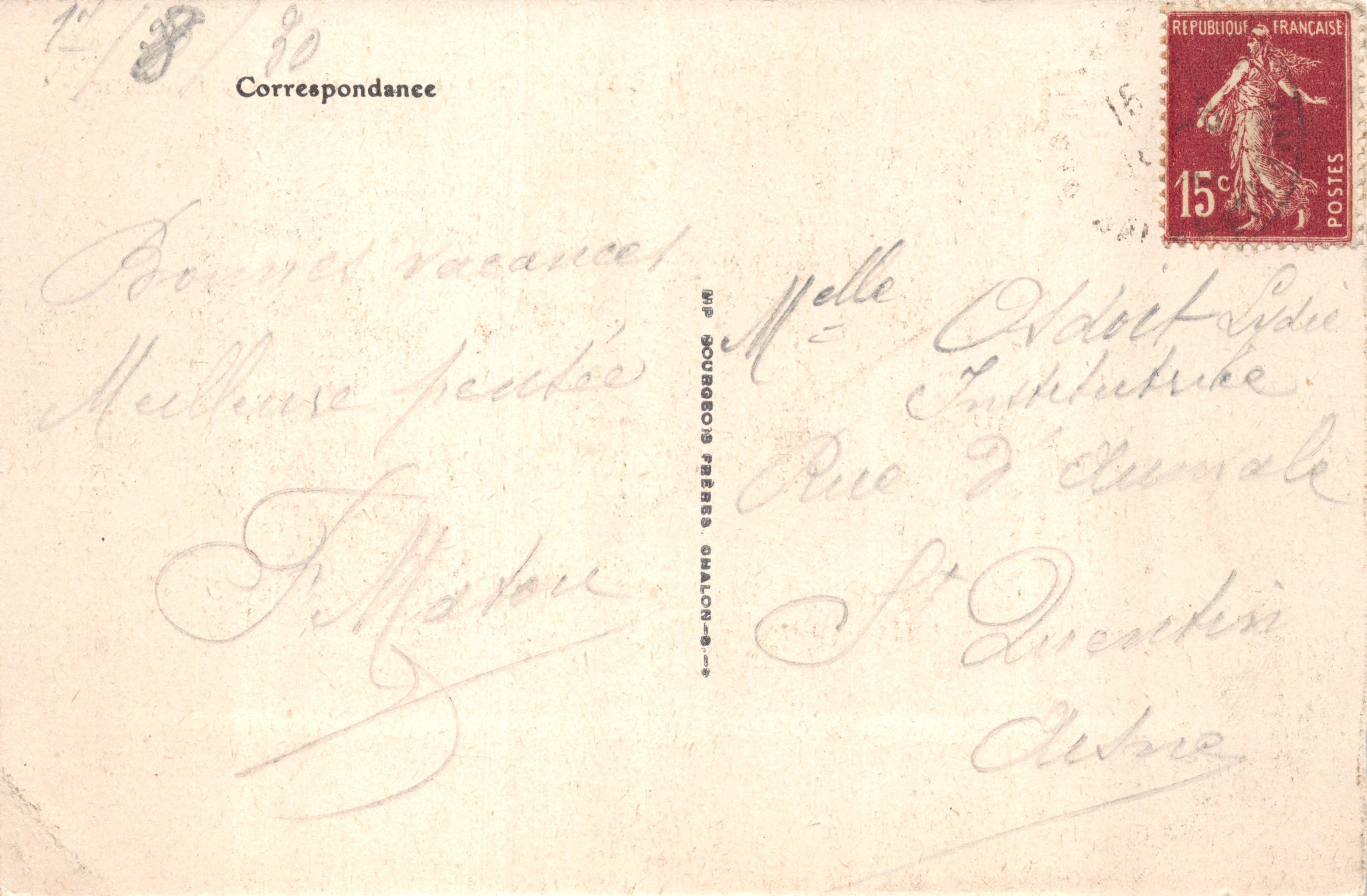 Paray-le-Monial — Apside de la Basílica — editor B. F. Chaton — Reverso
