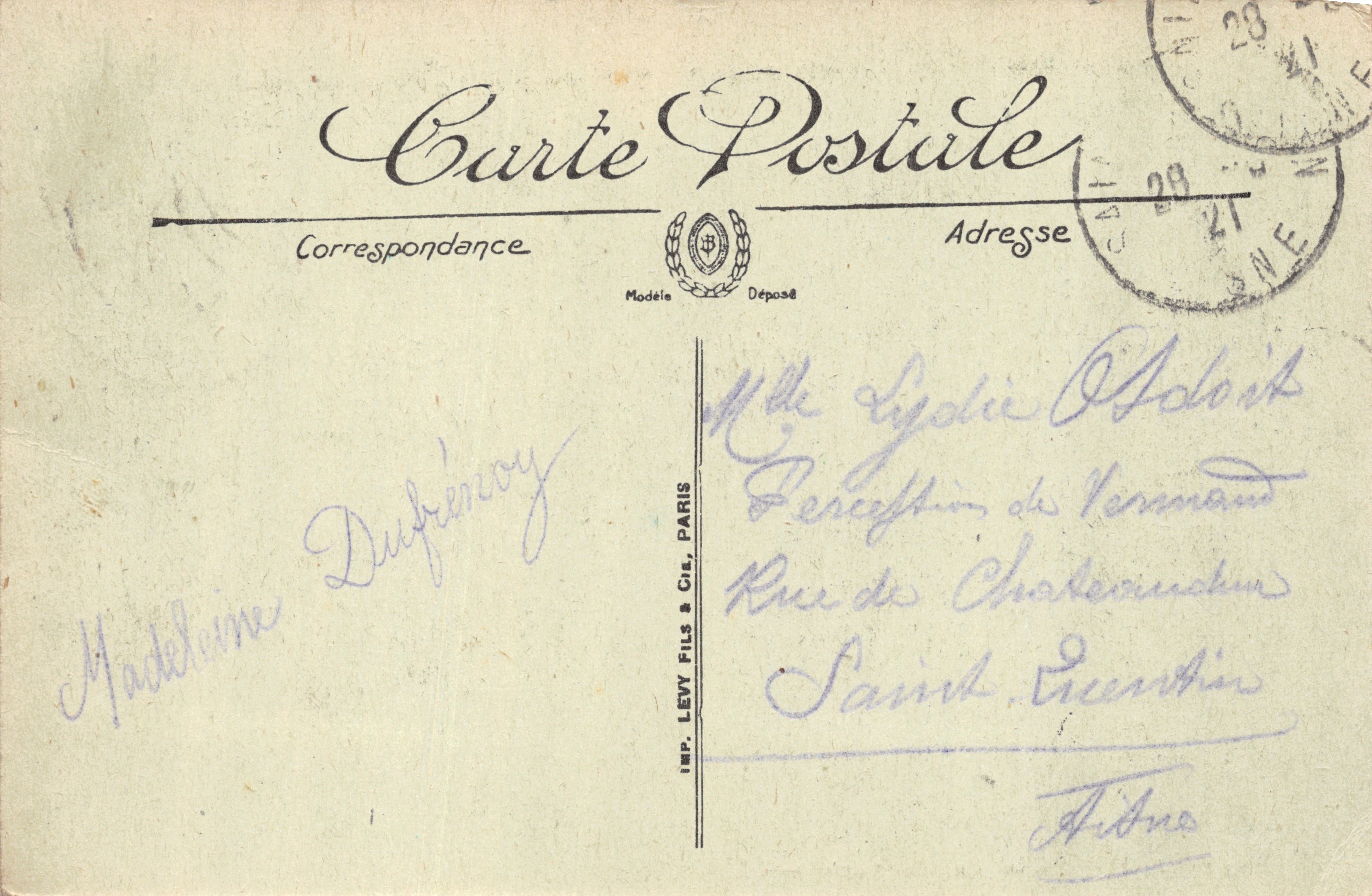 Lourdes — Vista dall'alto — LL. — Editore STAMPATO SULLA CARTA n°220 — Verso