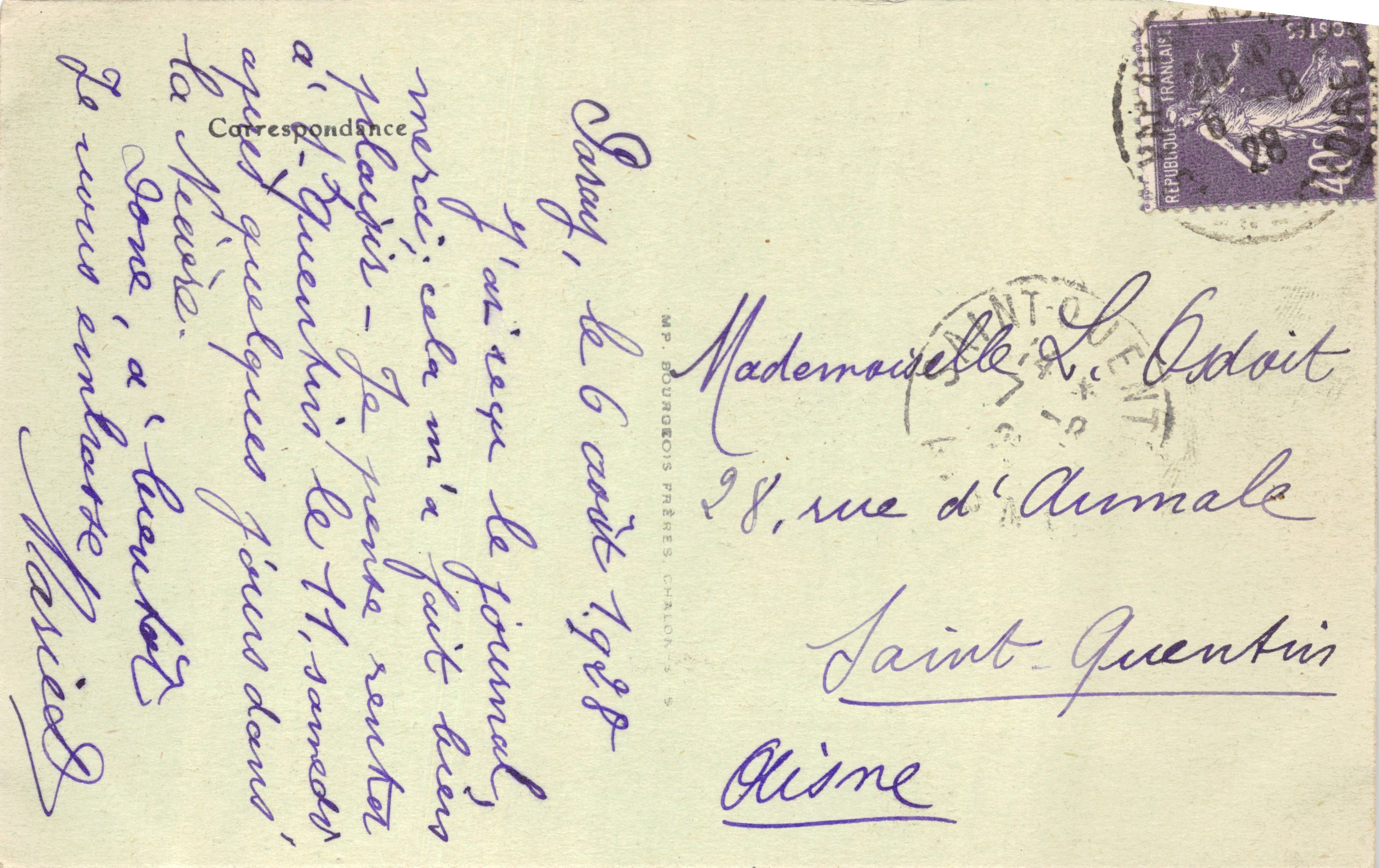 Paray-le-Monial — Hôtel de Ville — éditeur F. Chaîlon — Reverso