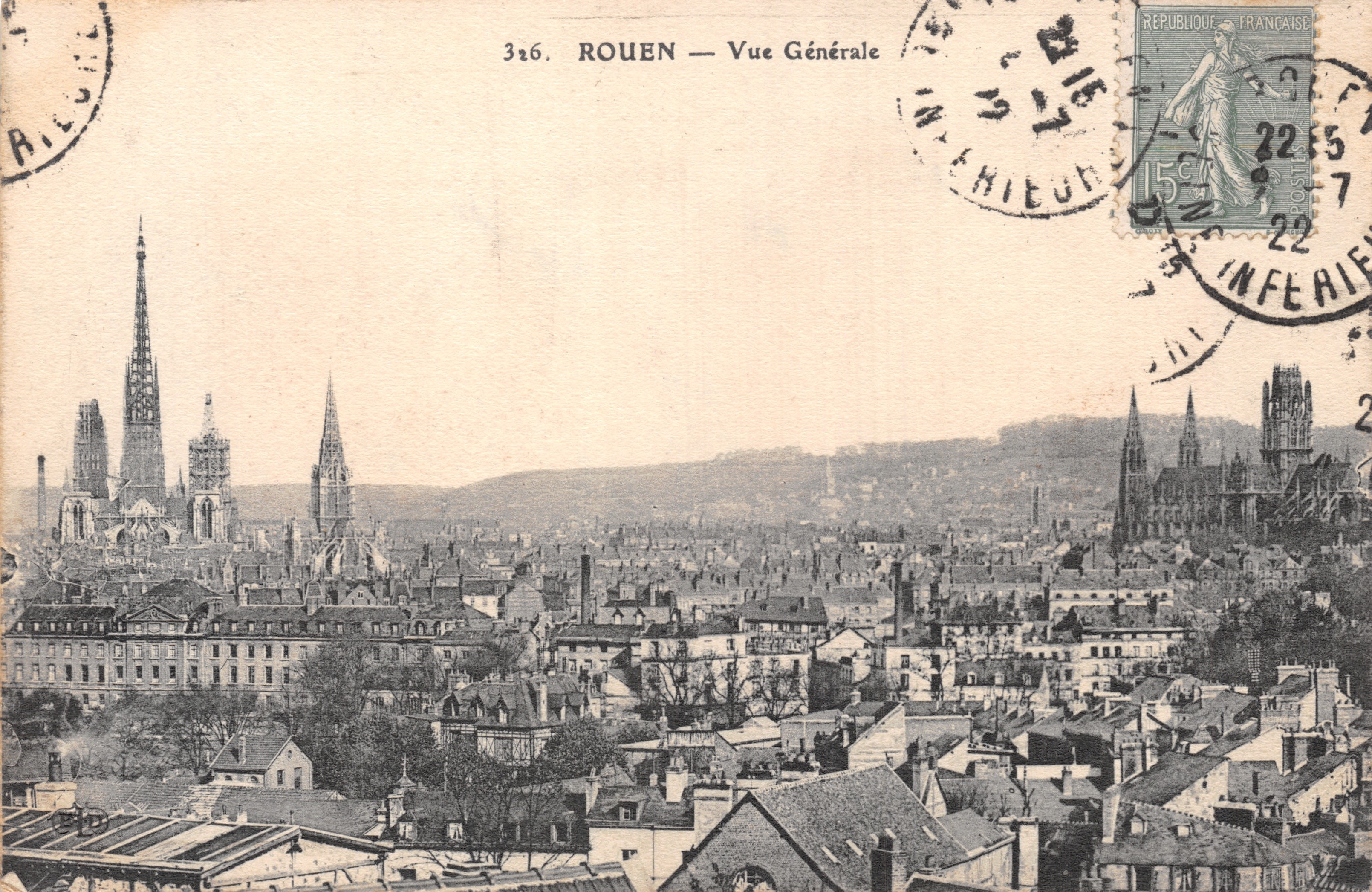 Rouen — Allgemeiner Blick — AUF KARTE DRUCKT n°326