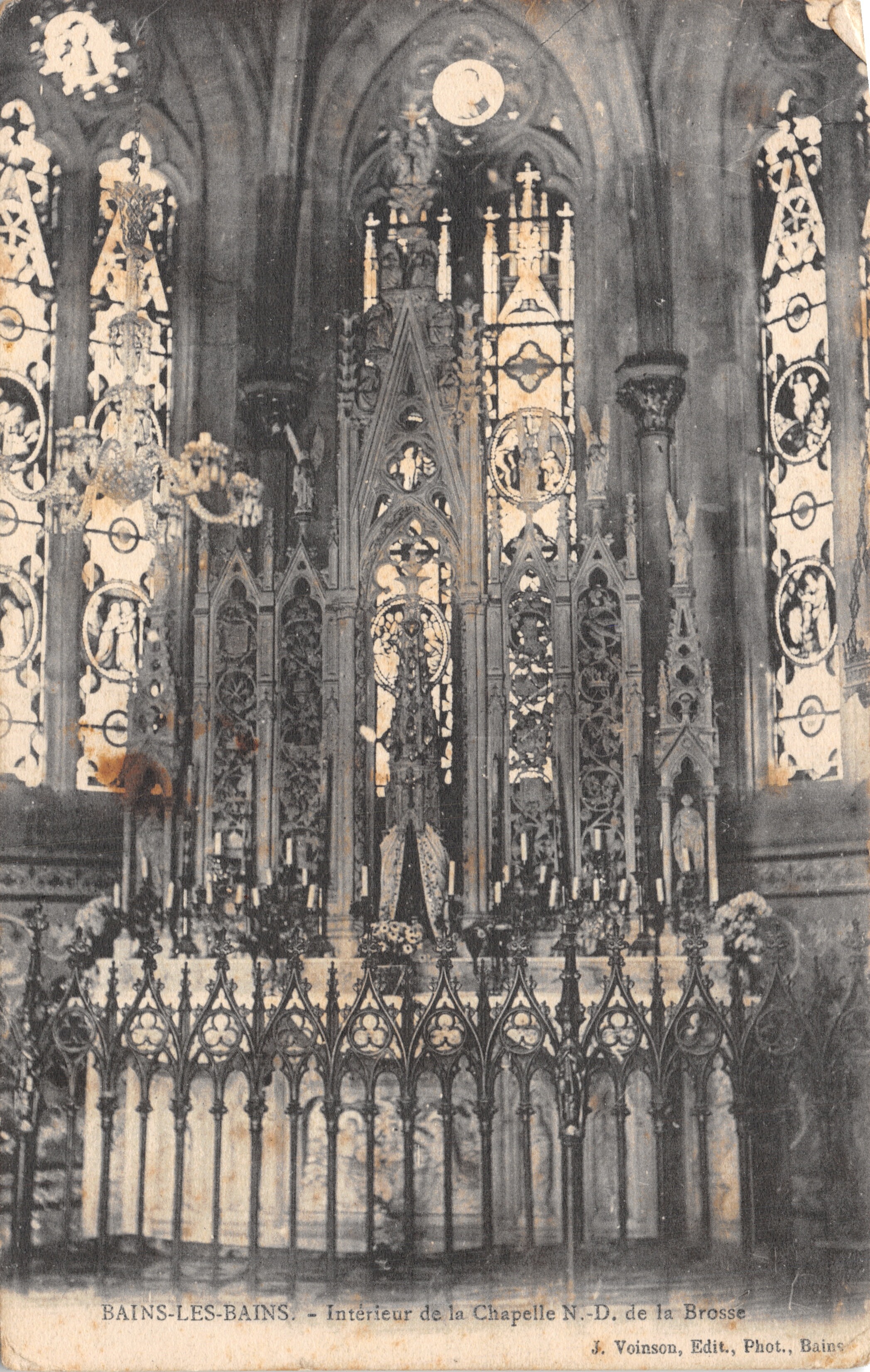 Bains-les-Bains — Interno della Chiesa della Vergine di la Brosse — J. Voinson, Editore, Foto., Bains