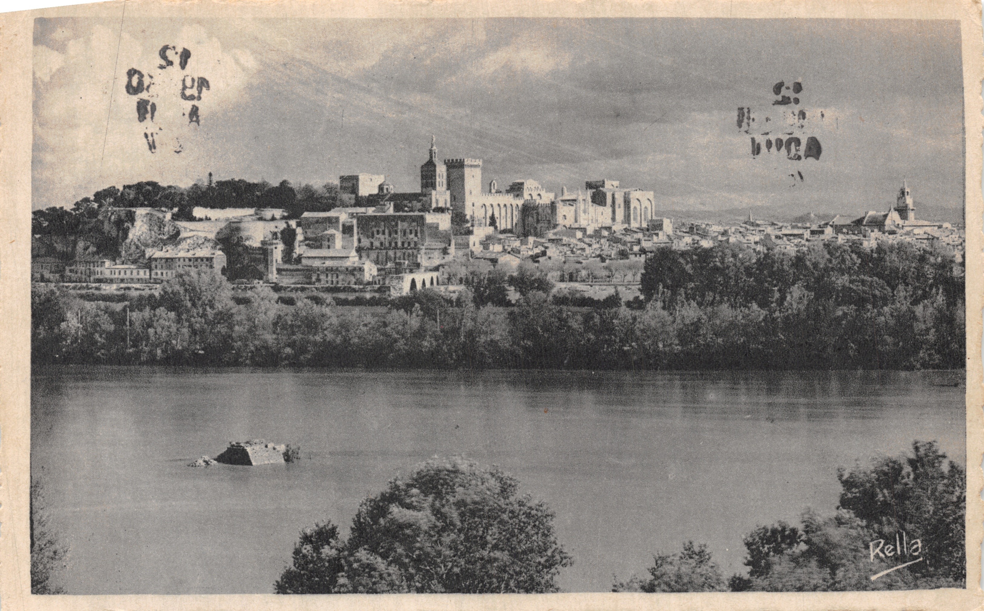 Avignon — overview of the city, the Roques rock and the Saint-Bénézet bridge — Éditions Rella-Nico