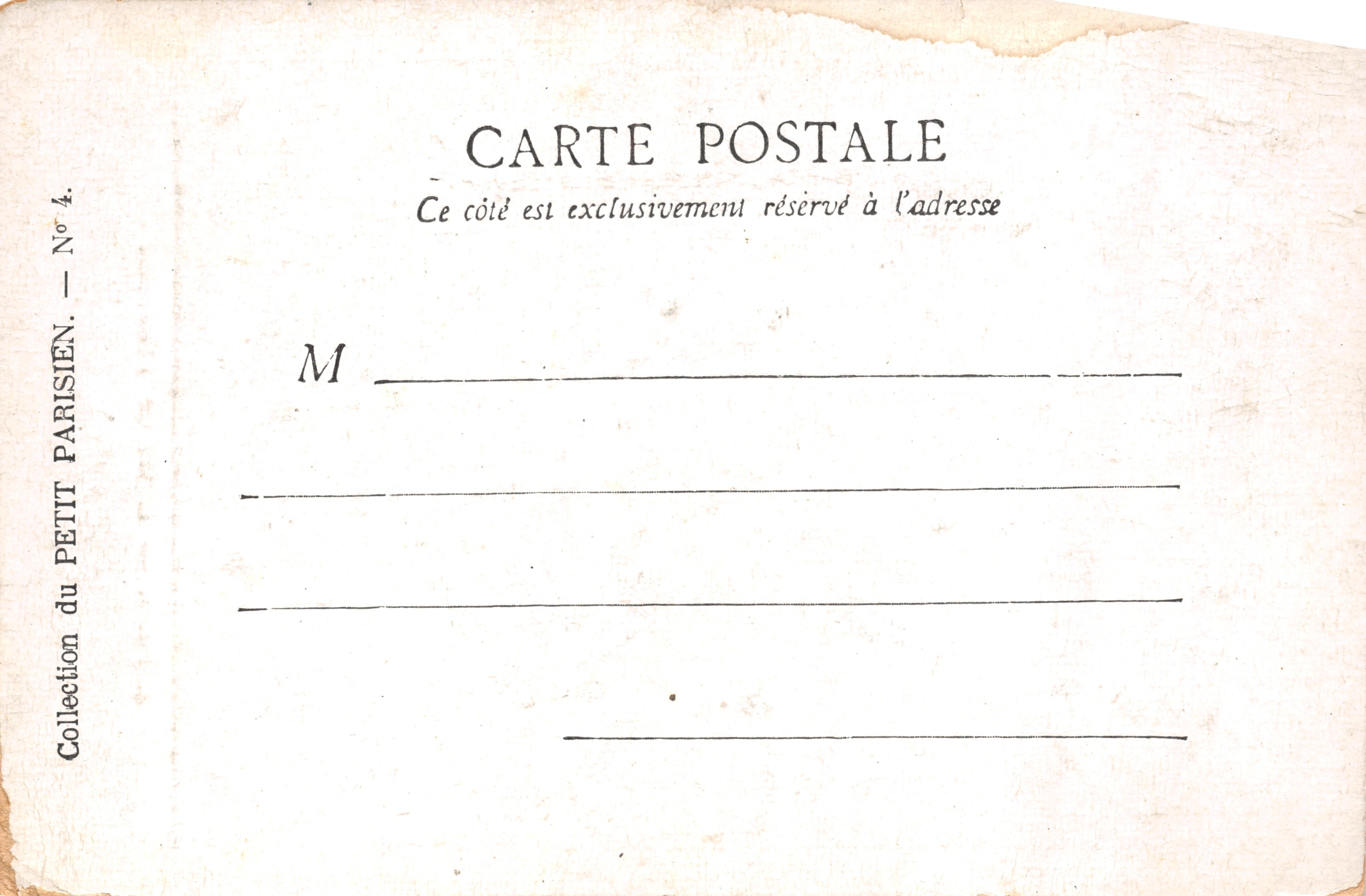 Parijs — De Arc de Triomphe — Collectie van het PETIT PARISIEN, nr. 4 — Achterkant