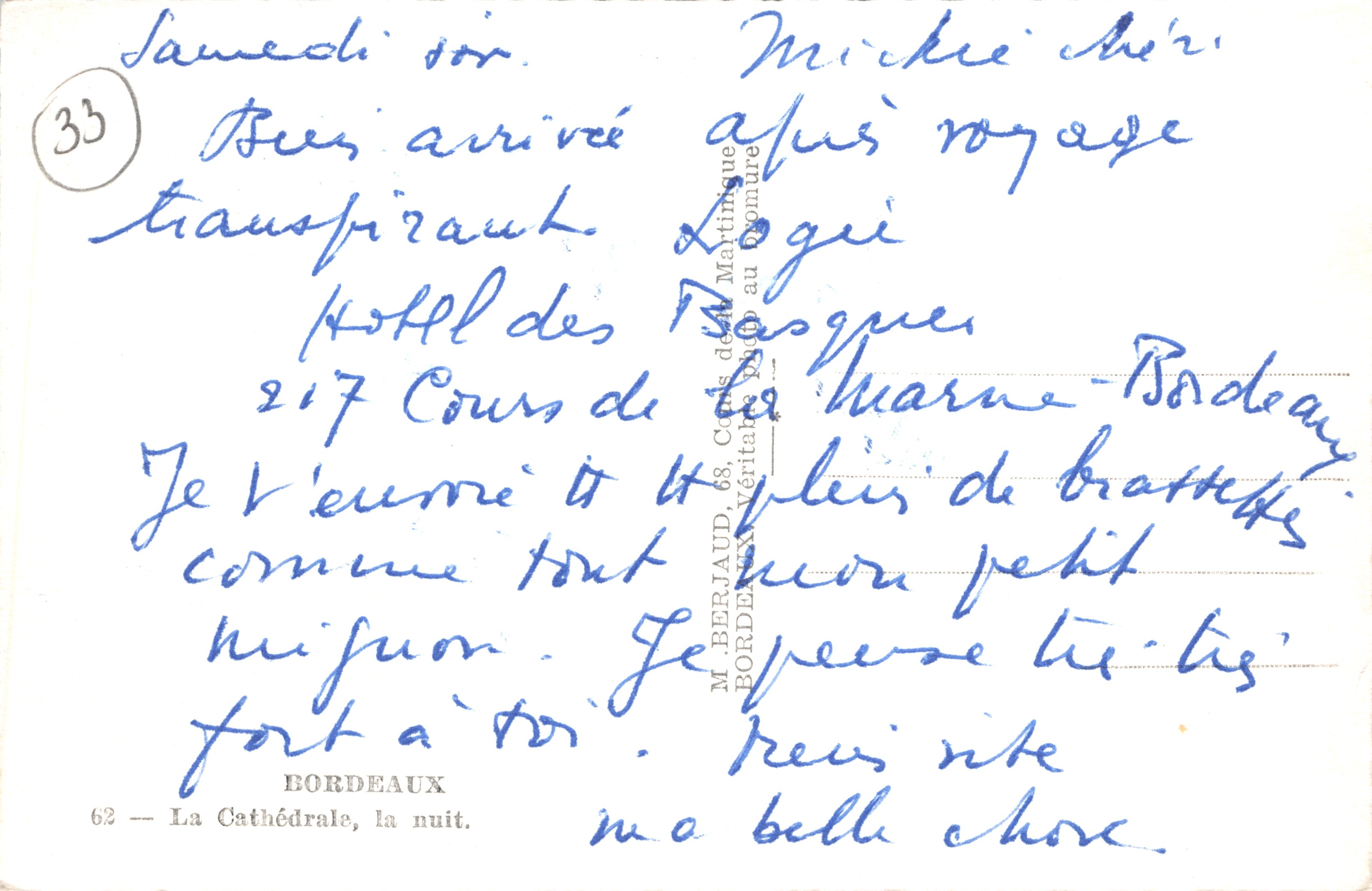 La Cattedrale di notte — Vista notturna della cattedrale di Bordeaux — Editore Tito — Verso