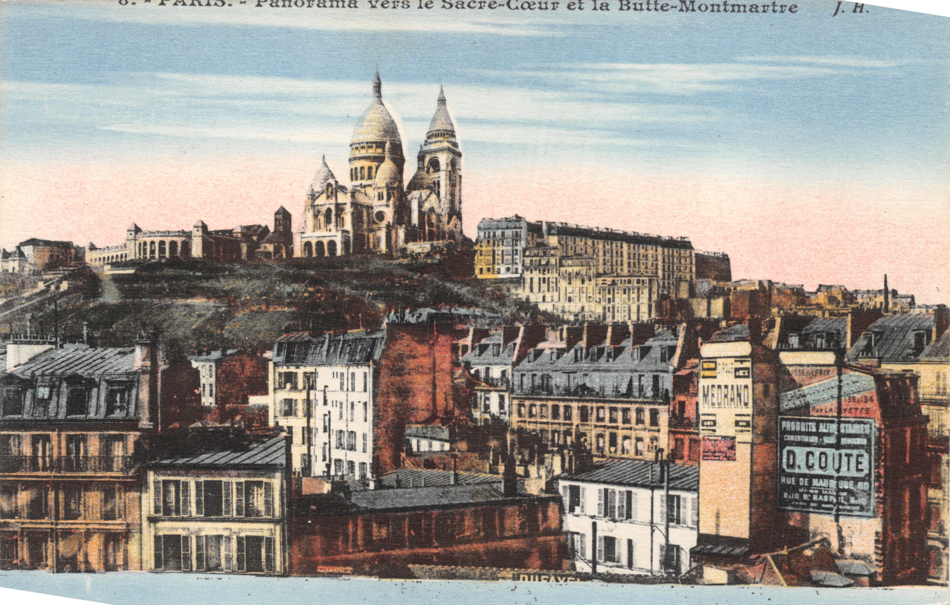 París — Panorama hacia el Sacré-Cœur y la Butte-Montmartre — Editor J.H.