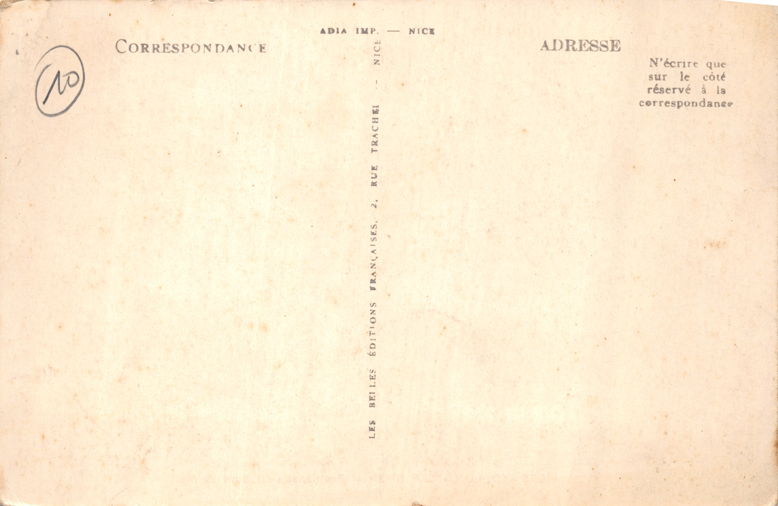 Toulon - Cap Brun — Promenade aan de Kust — uitgever ADIA IMP. — N° 11273 — Achterkant