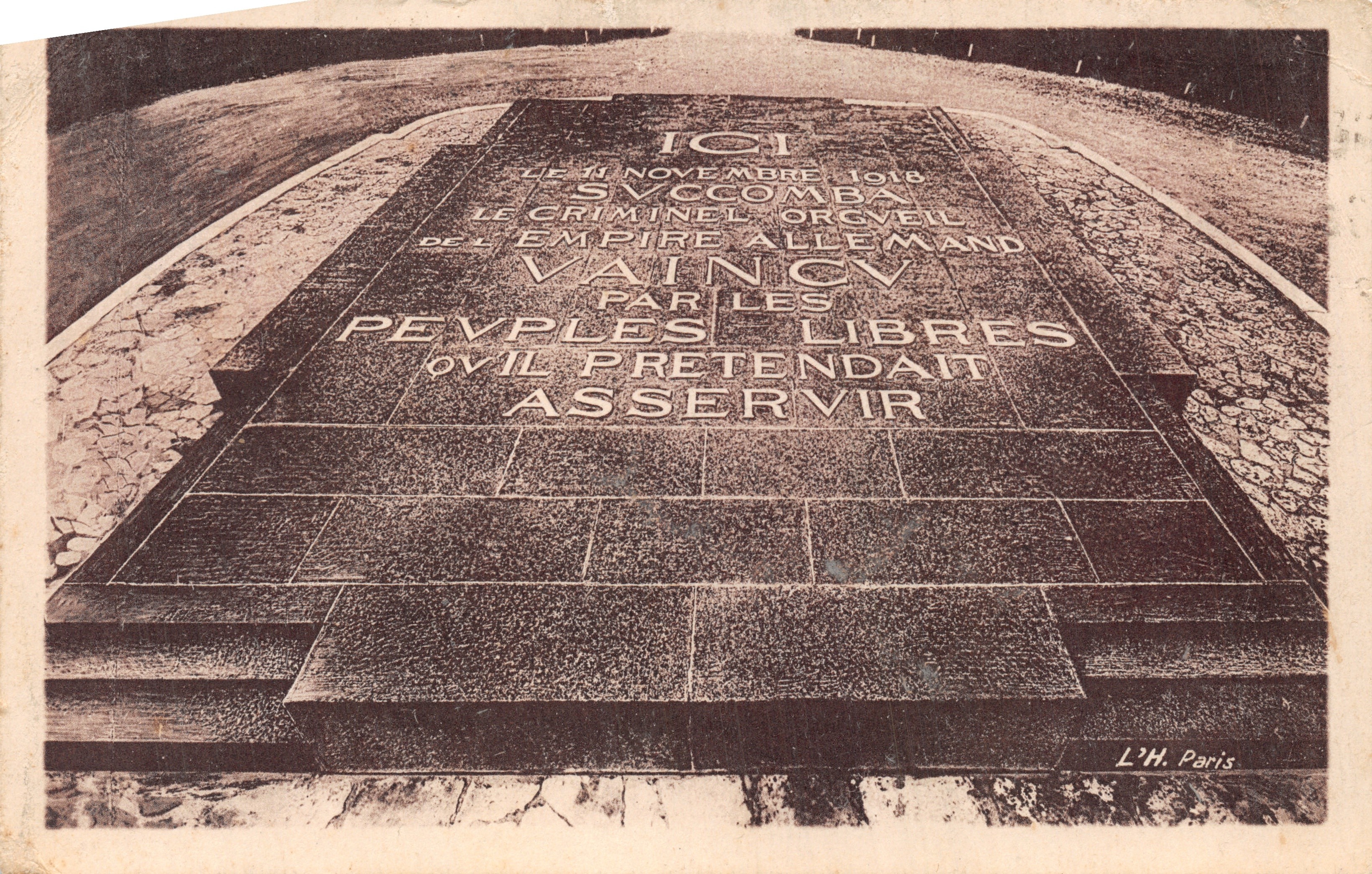 Woud van Compiègne — De Clairière van de Wapenstilstand — Centrale Plaat — Uitgave van de Wapenstilstand