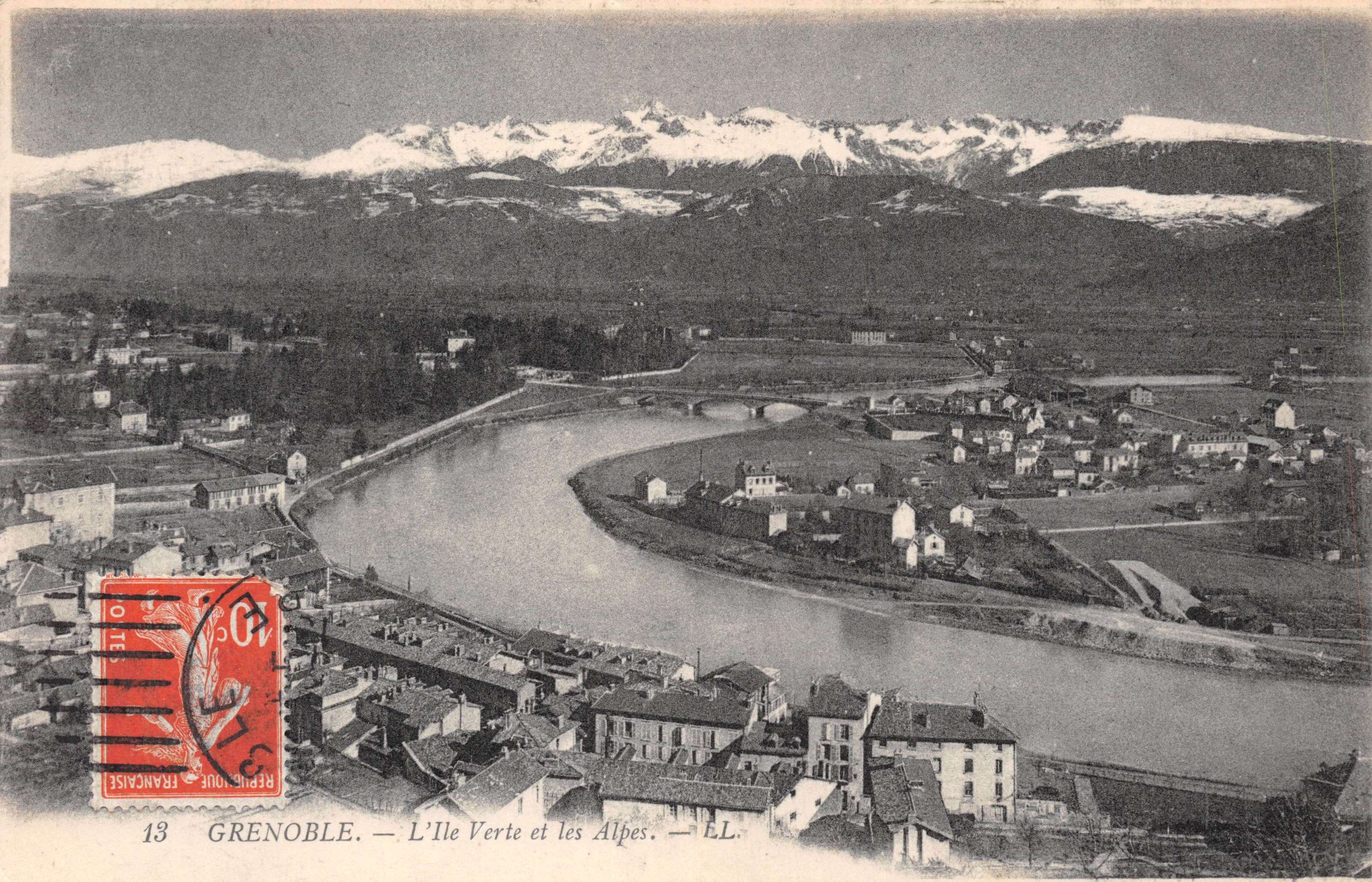 Grenoble — Green Island and the Alps — Publisher EL