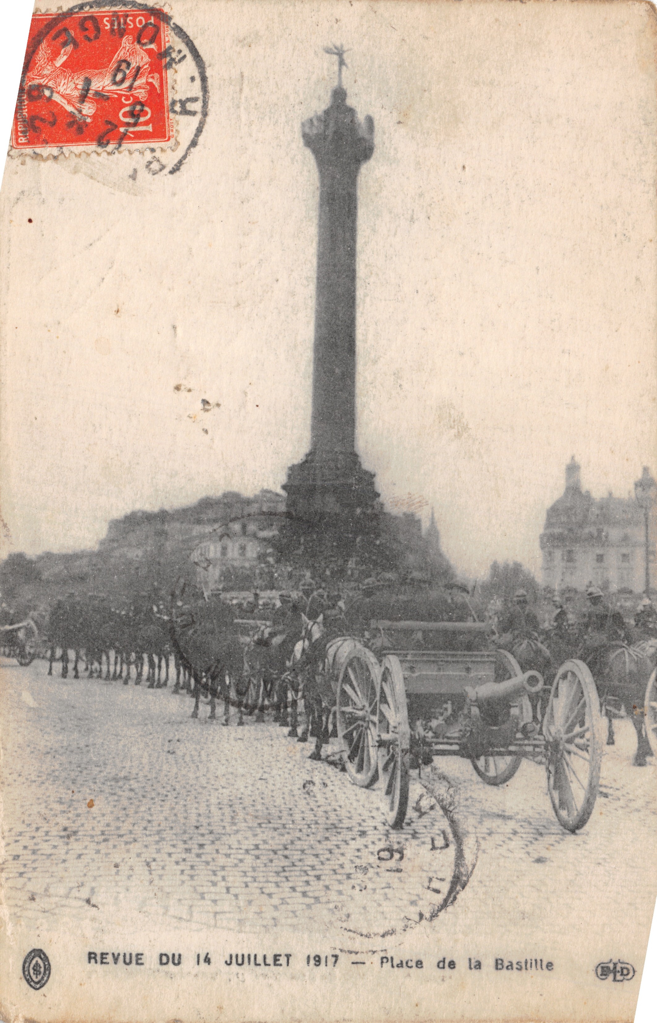 Revisión del 14 de julio de 1917 — Place de la Bastille — Editor B.D.P