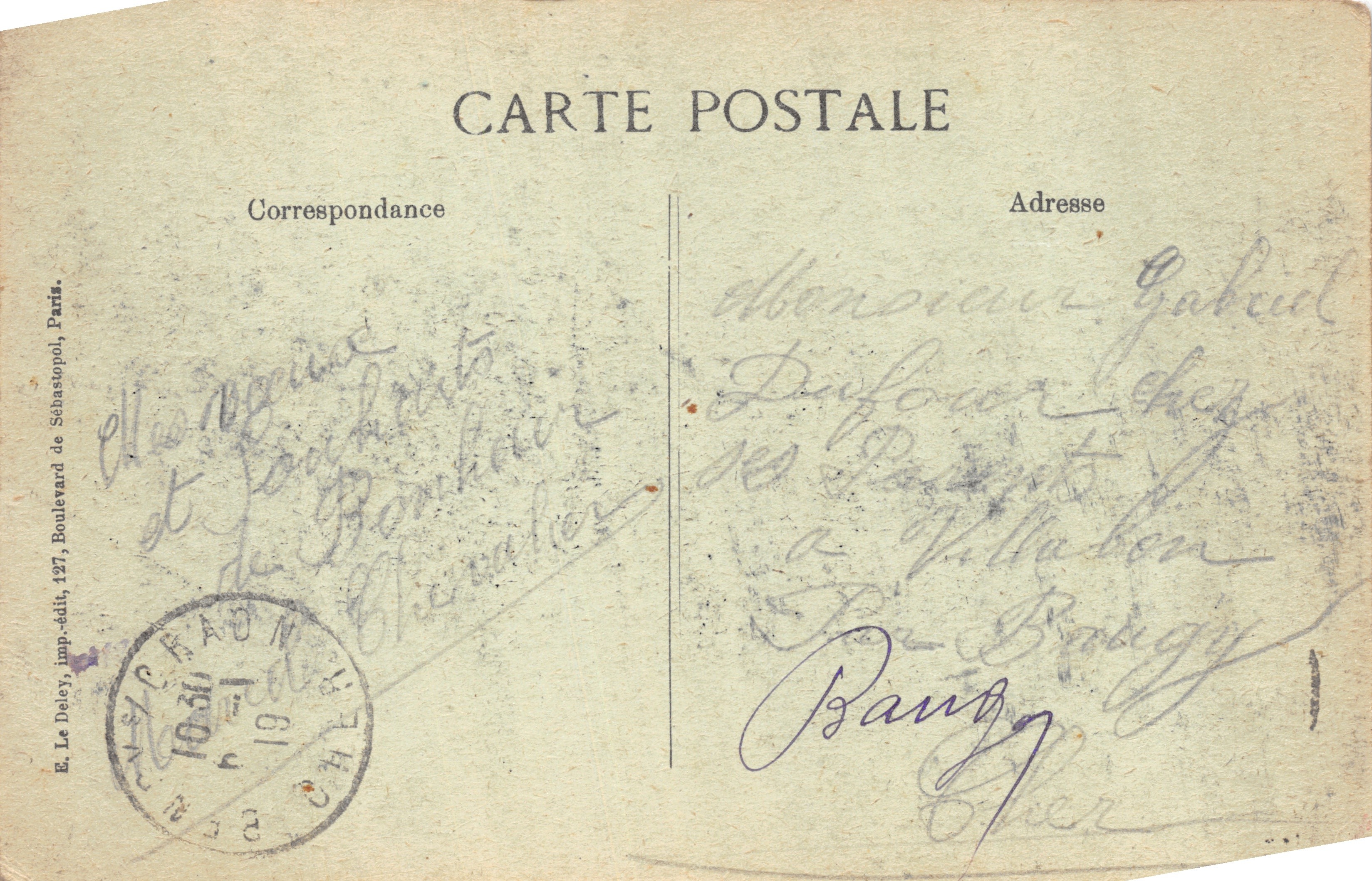 Revisión del 14 de julio de 1917 — Place de la Bastille — Editor B.D.P — Reverso
