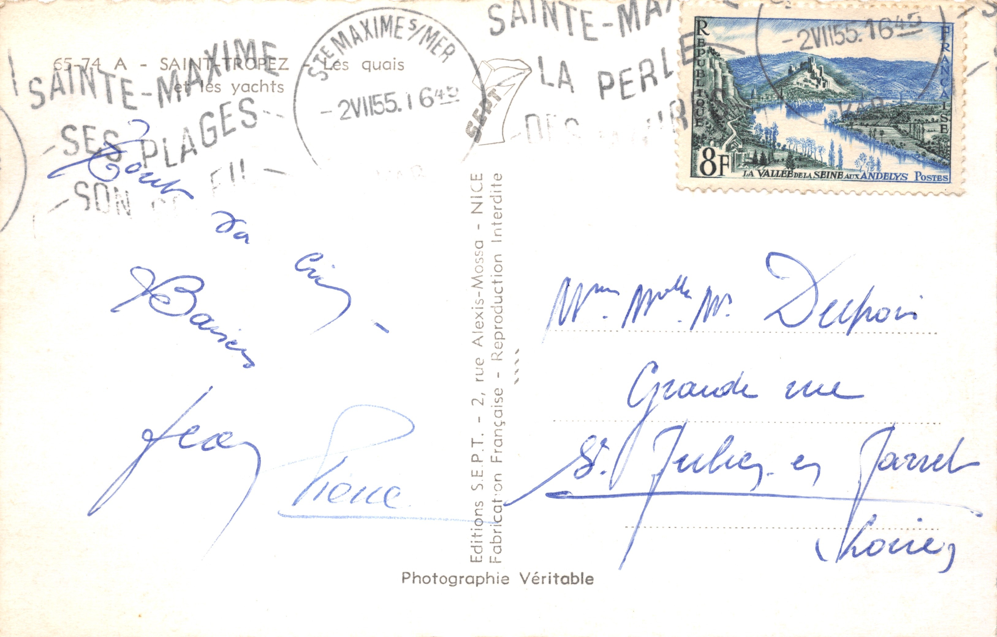Sainte-Maxime — De kades en zijn jachten — Éditions SEPT. - Franse productie — Achterkant
