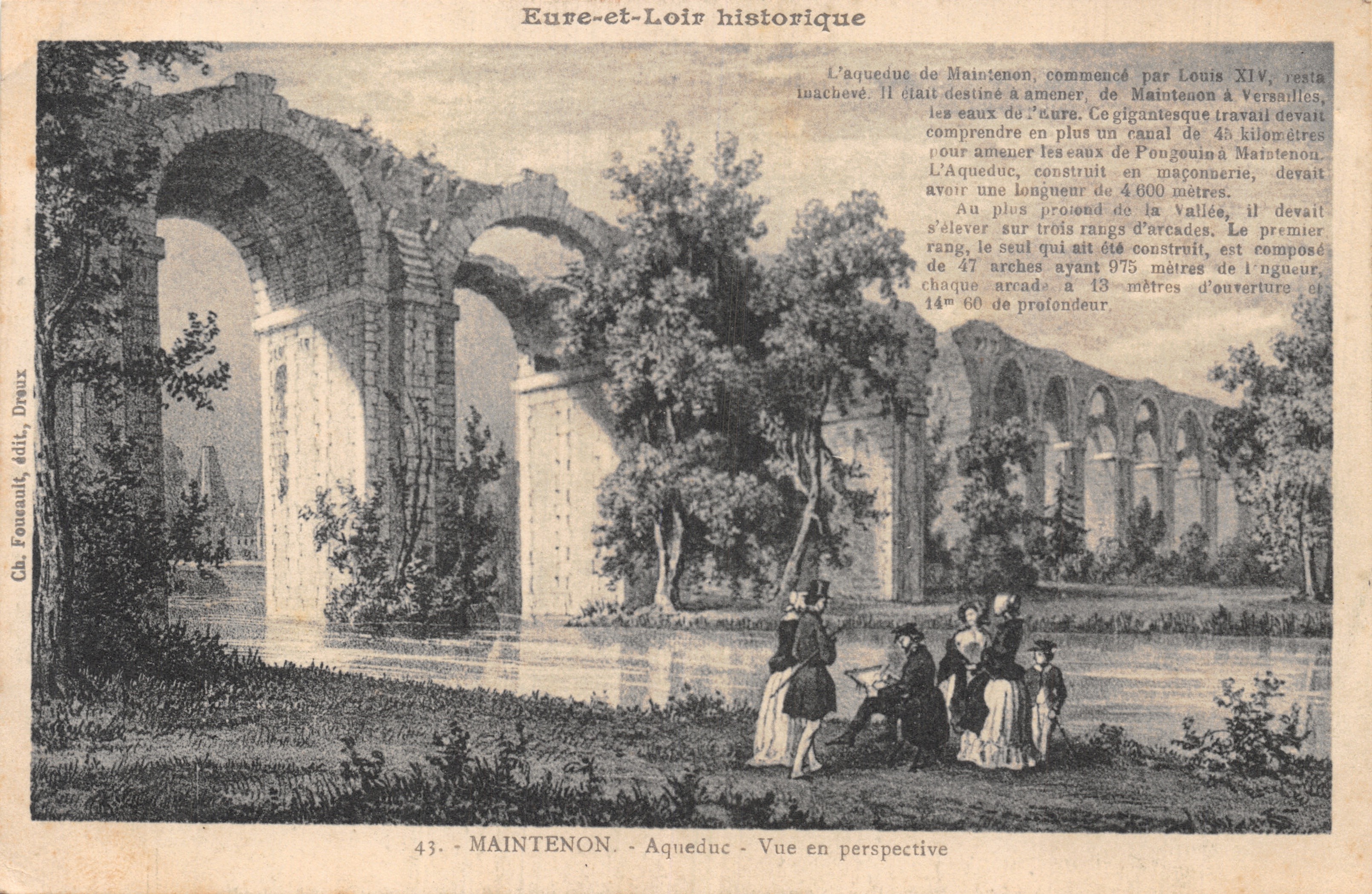 Maintenon — Aqueduc en perspective — Ch. Founault, édit. Dreux, n°43