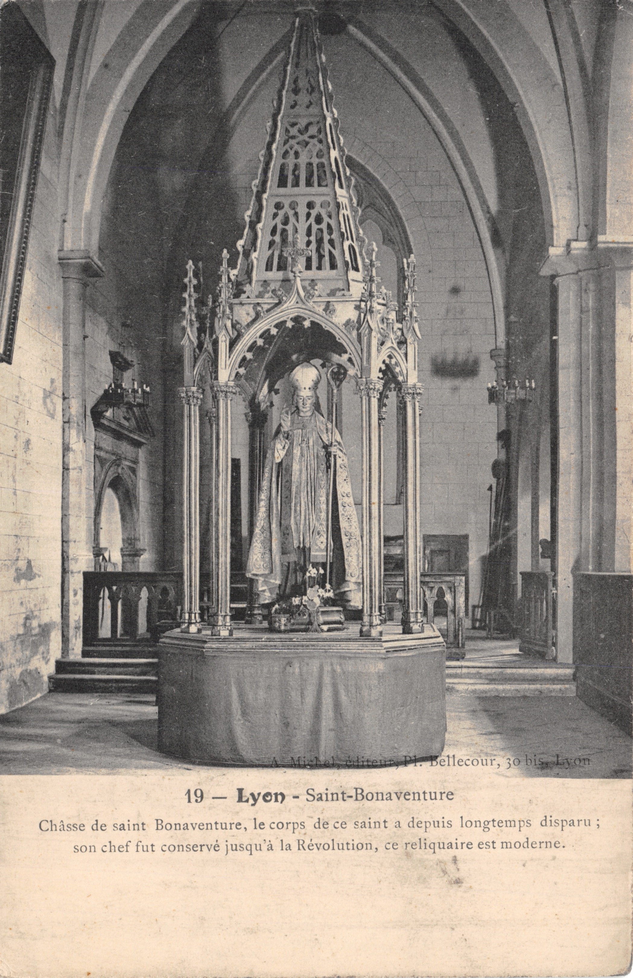 Lyon - Saint-Bonaventure — Reliquiario gótico en una iglesia, editor A. Michel, Pl. Bellecour, 30 bis, Lyon