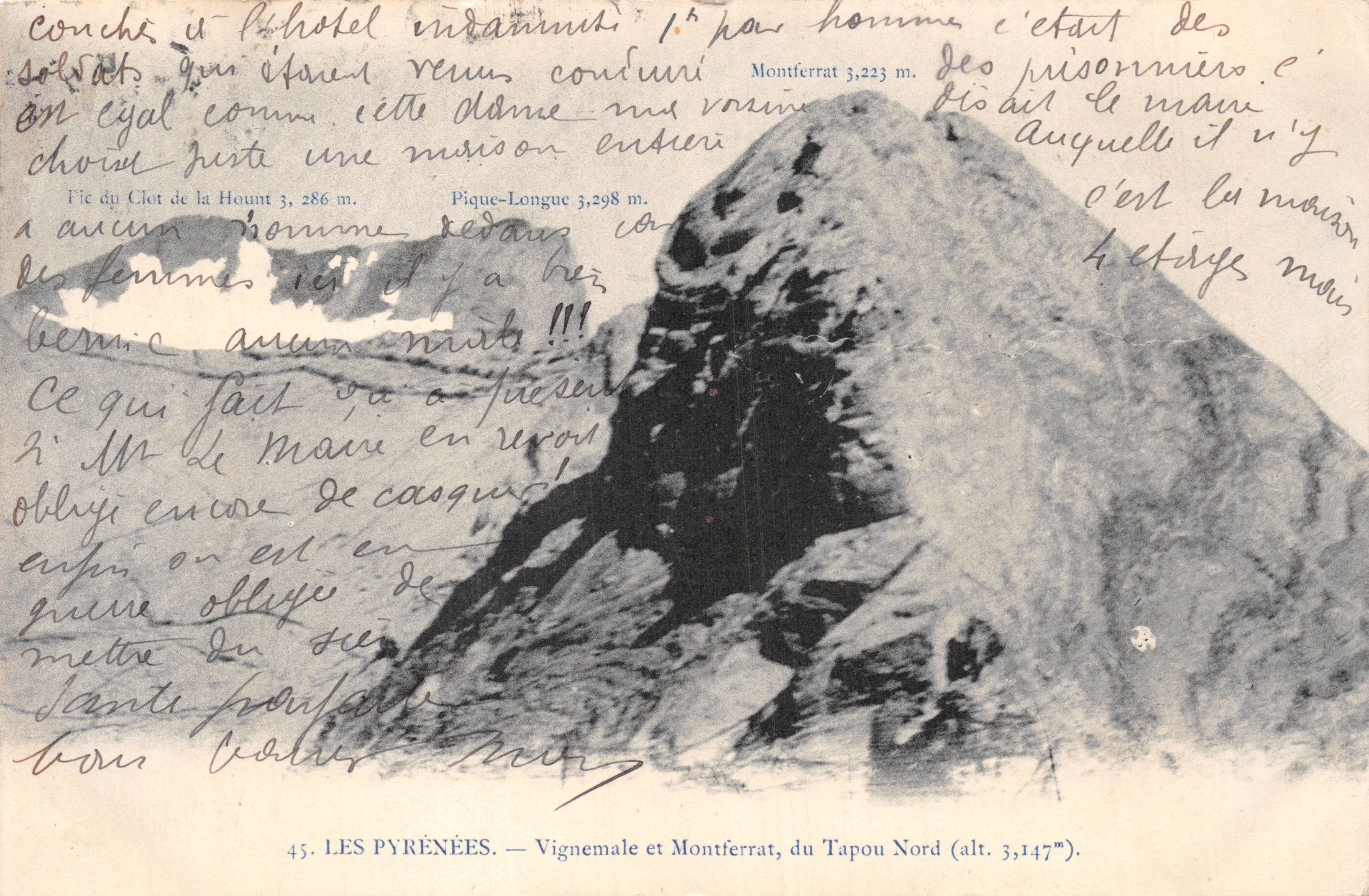 Die Pyrenäen — Vignemale und Montferrat, vom Nordende von Tapou (Höhe 3.147 m) — Verlag nicht sichtbar