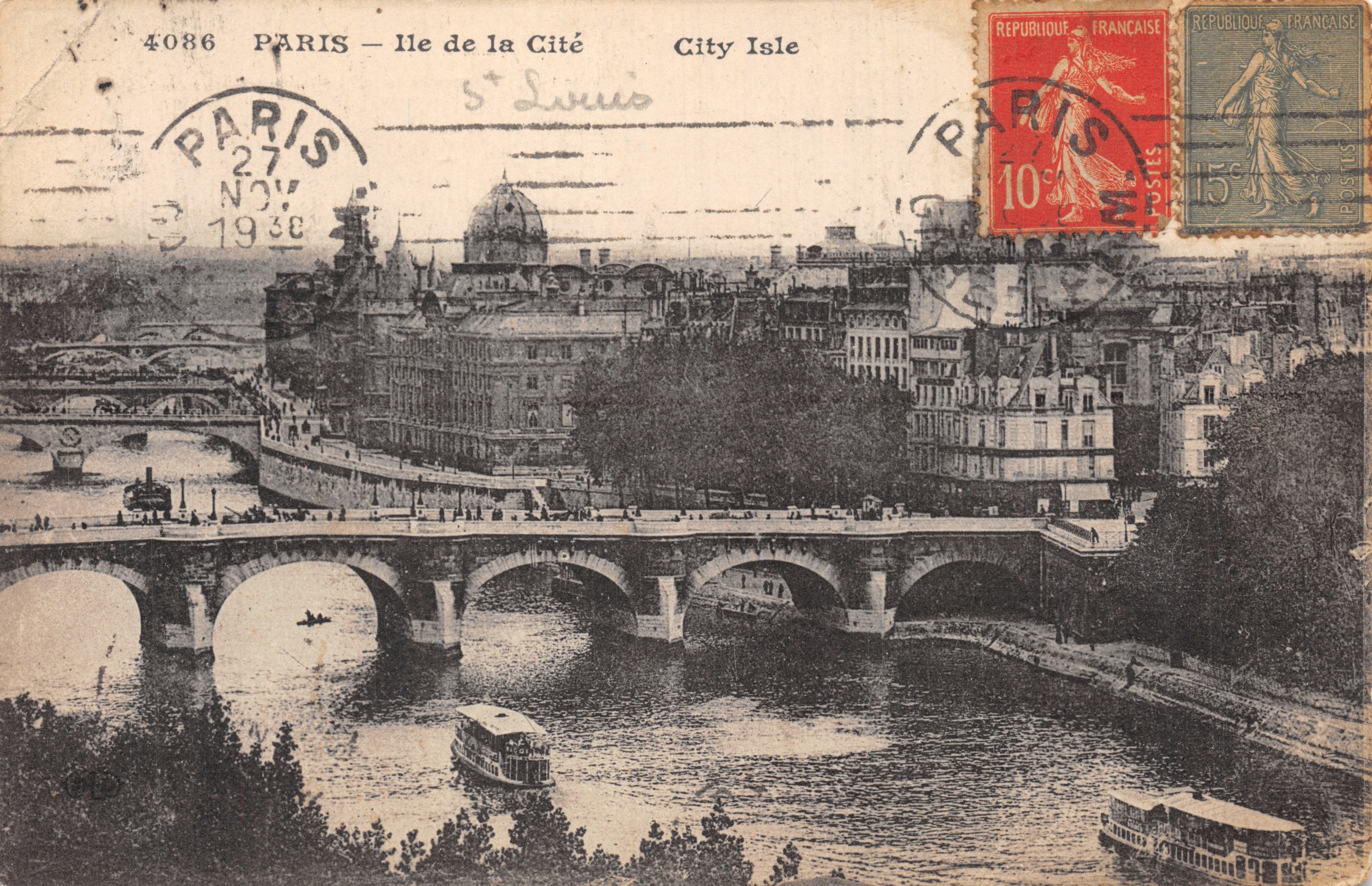 PARIS — Ile de la Cité — City Isle — Imprimerie Delély, n° 4086