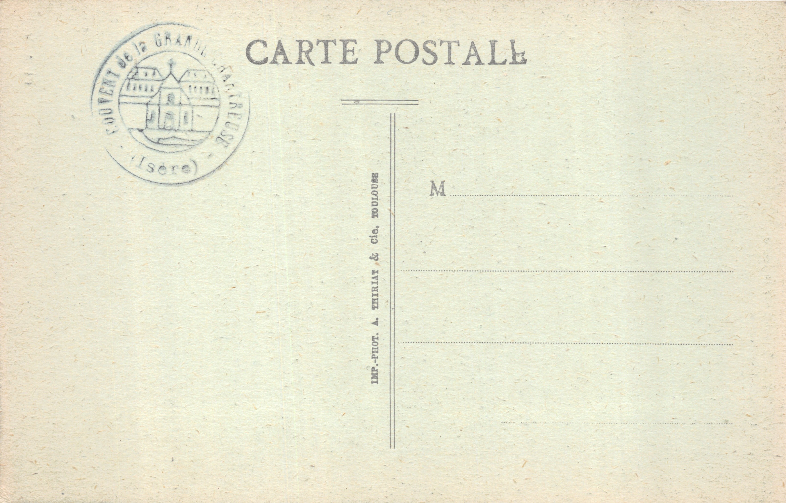 Dauphiné — Túnel en la carretera hacia la Grande Chartreuse — CPAPHIL n°736 — Reverso