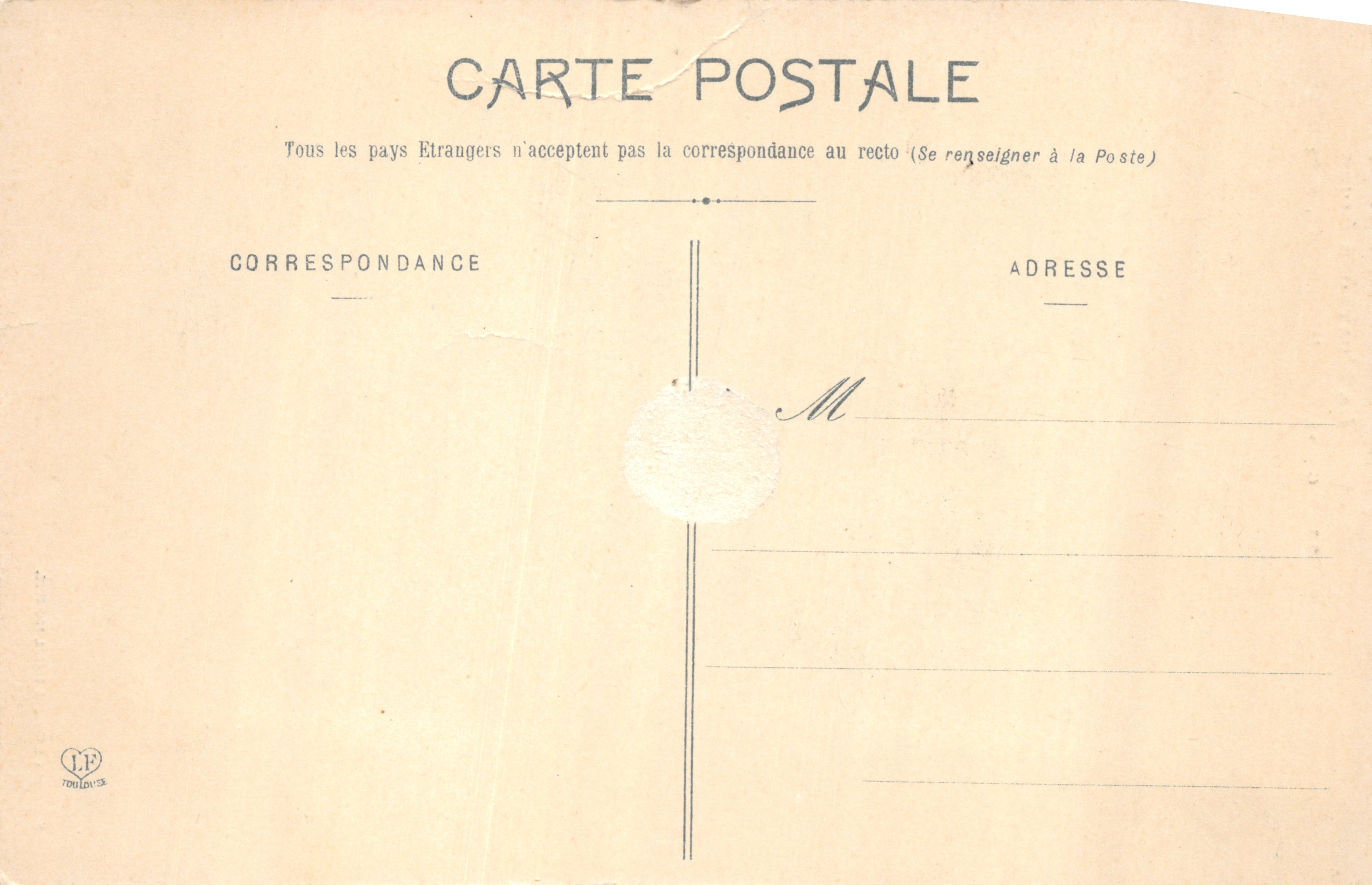Gouffre de Malamort, près Durfort — La Montagne Noire — Phototypie Labouché Frères, Toulouse, n°37 — Achterkant