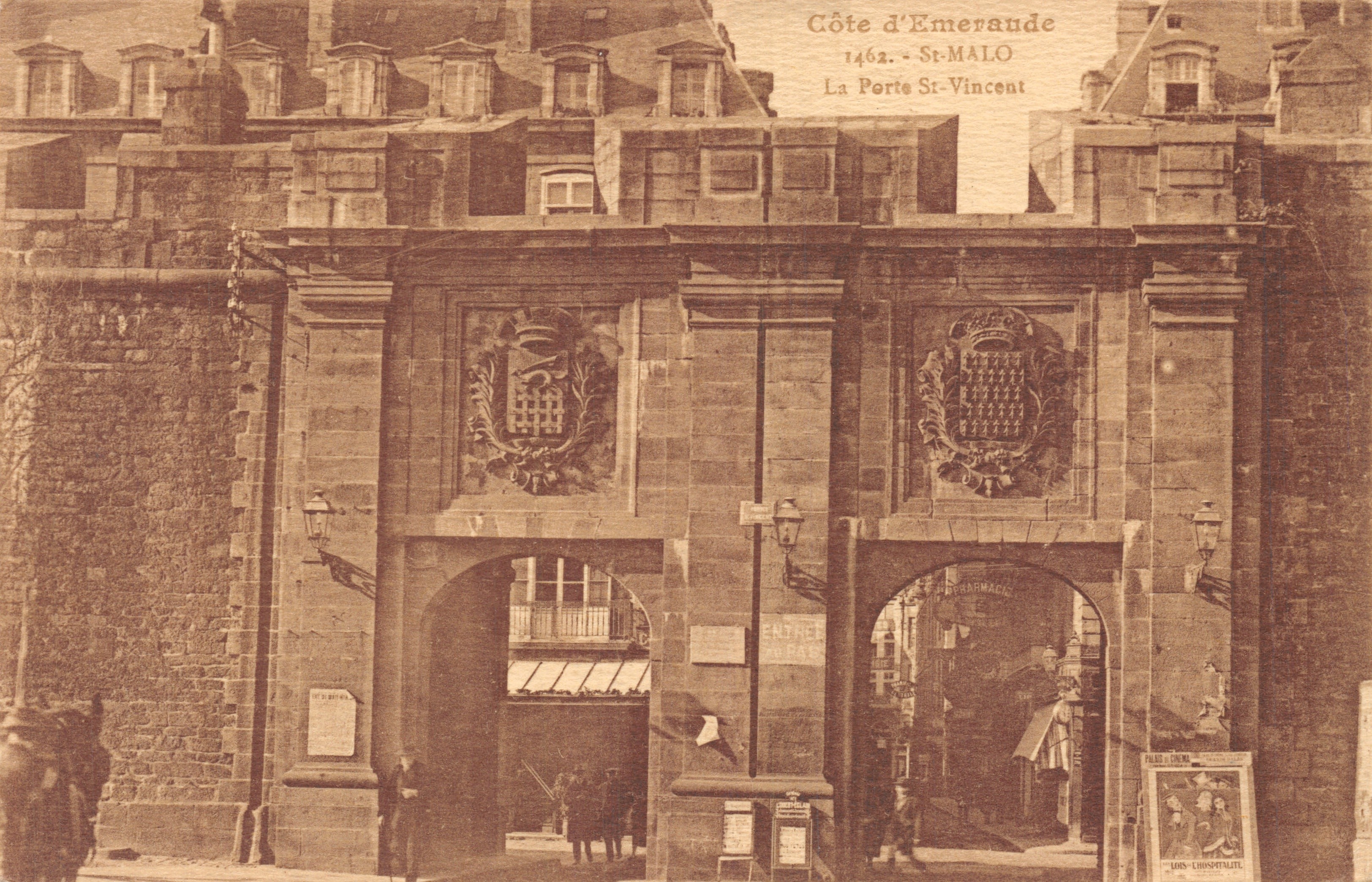 St-Malo — La Porte Saint-Vincent — Côte d'Emerande, éditeur Léon Lhommet
