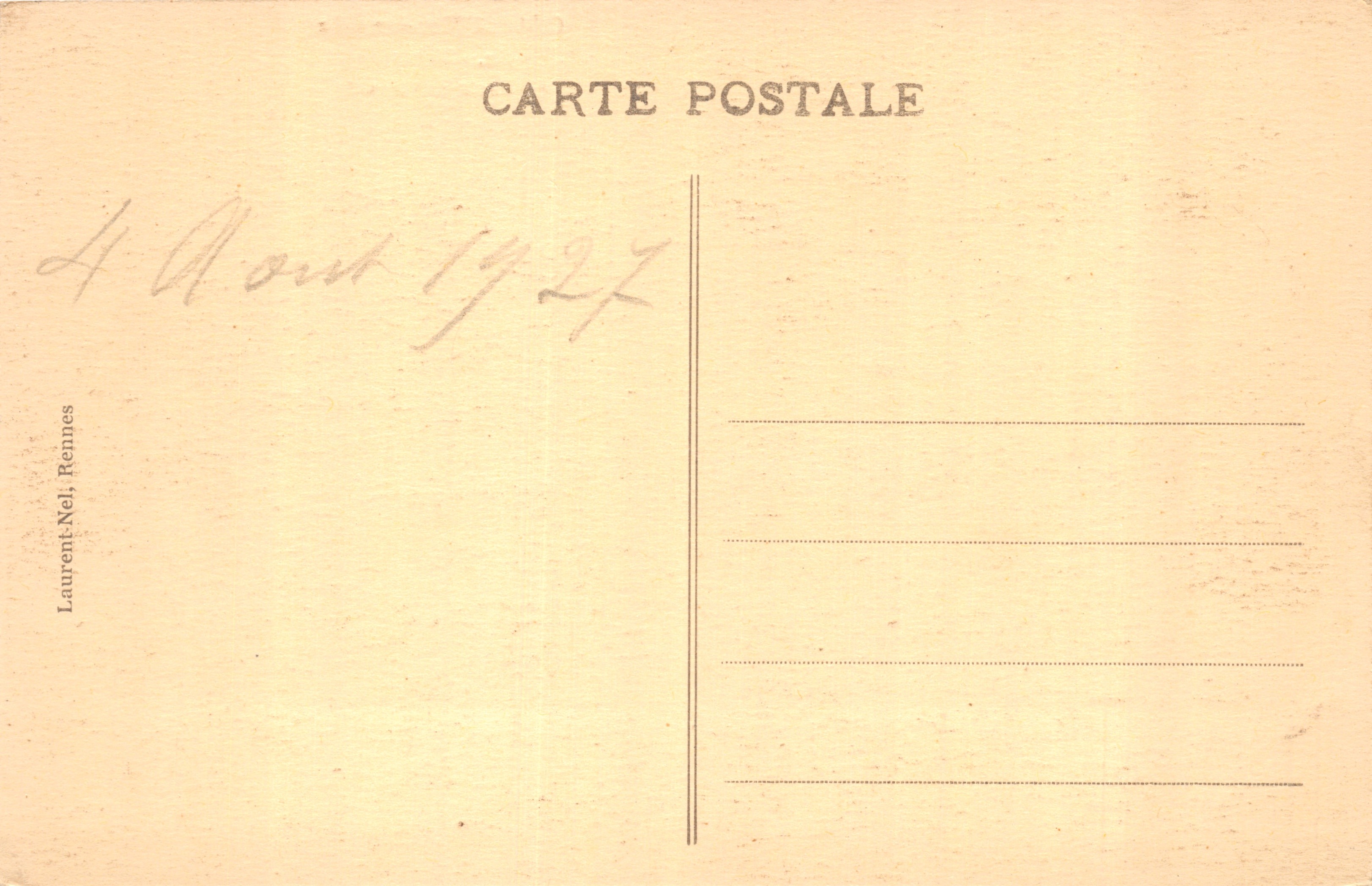 St-Malo — La Porte Saint-Vincent — Côte d'Emerande, éditeur Léon Lhommet — Verso