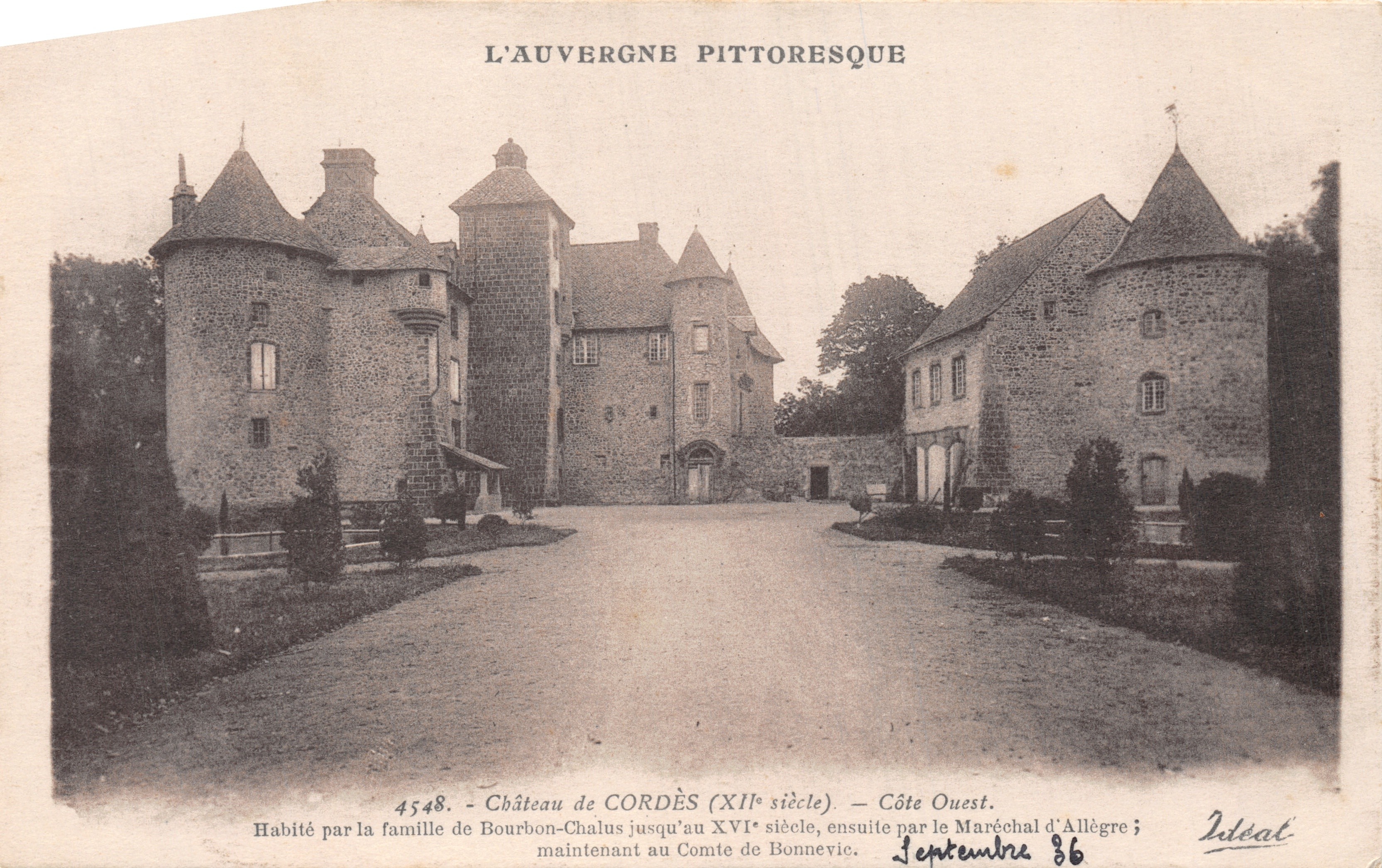 Château de Cordès — Uitzicht van de Westelijke Kust — Uitgever Idéal, n° 4548