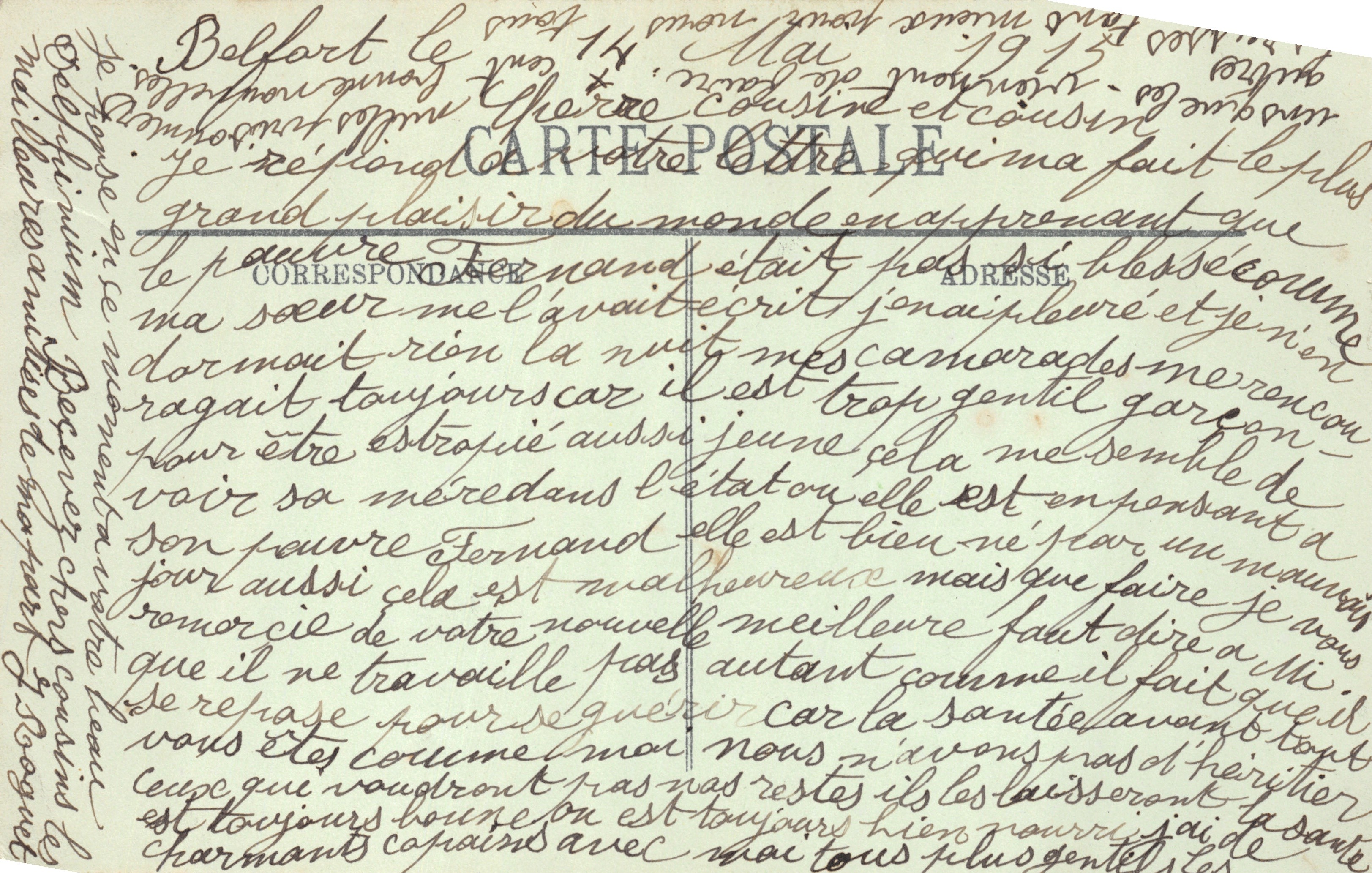 Belfort — Le Lycée — LL. — n° 108 — Verso