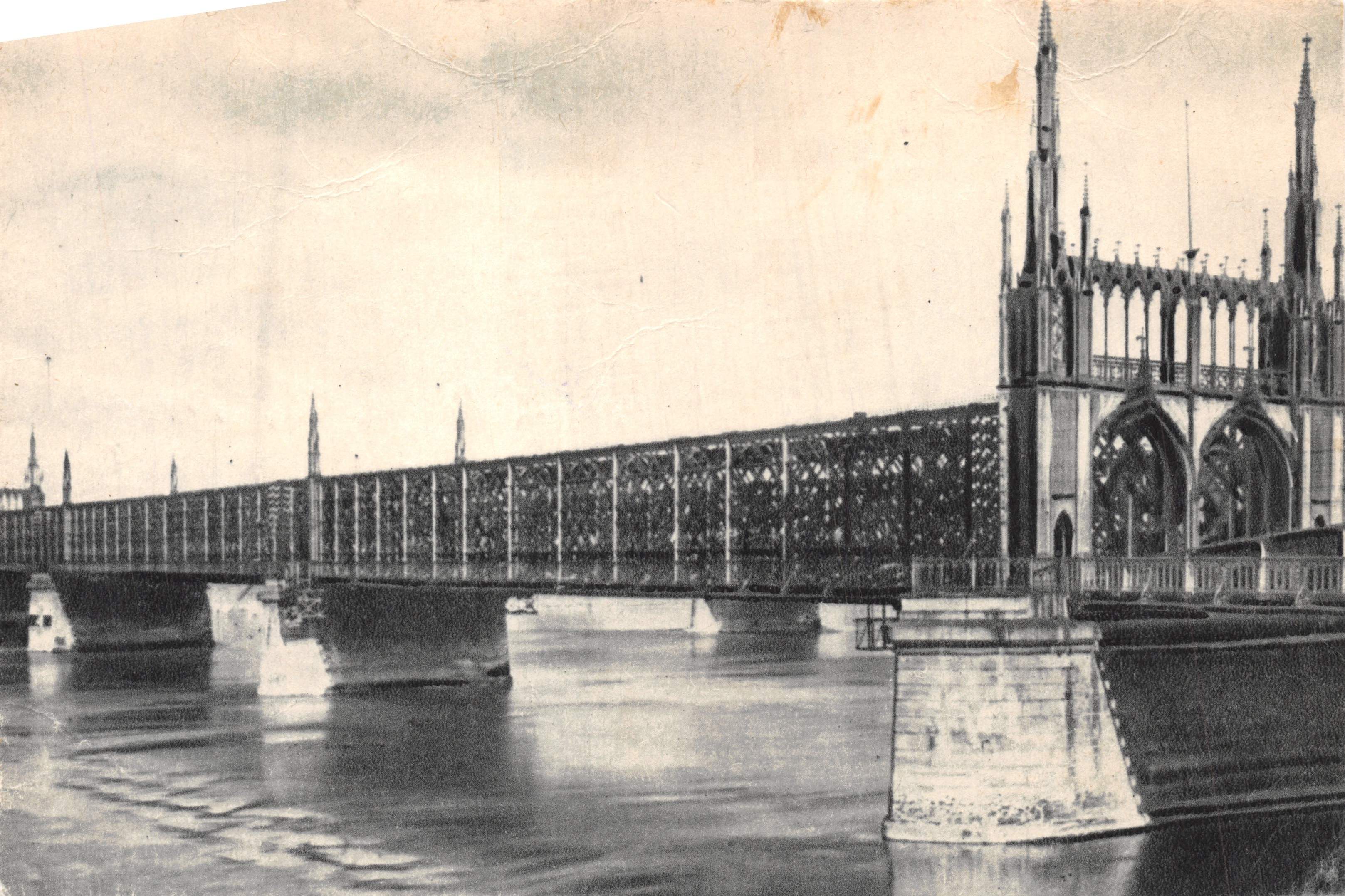Pont du Chemin de fer Strasbourg et Kehl — éditeur Félix Lulib, Strasbourg