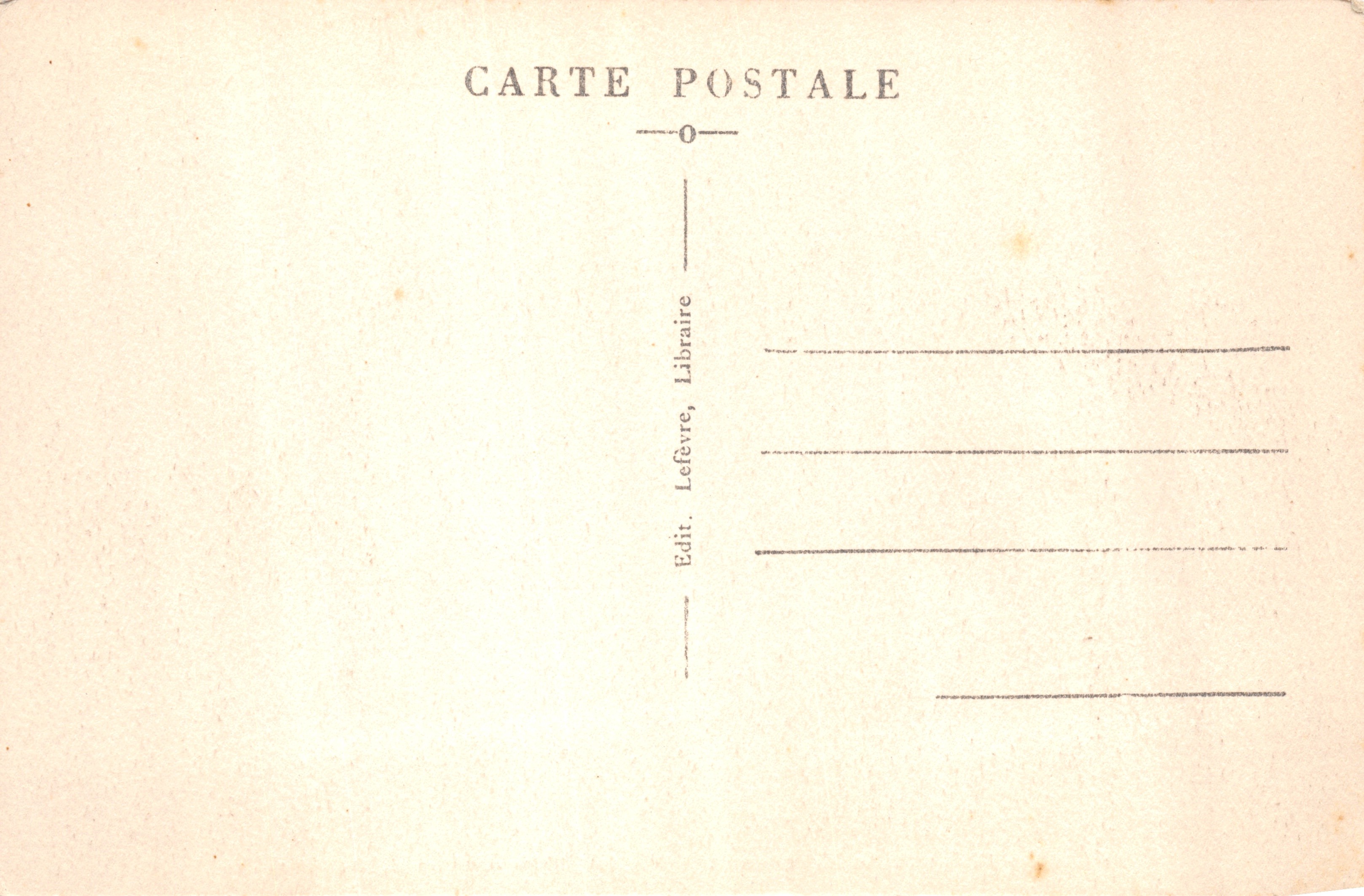 Parque del Castillo de Maintenon — Vista de la Eure canalizada y el Acueducto — Editor Lefèvre, Librería — Reverso