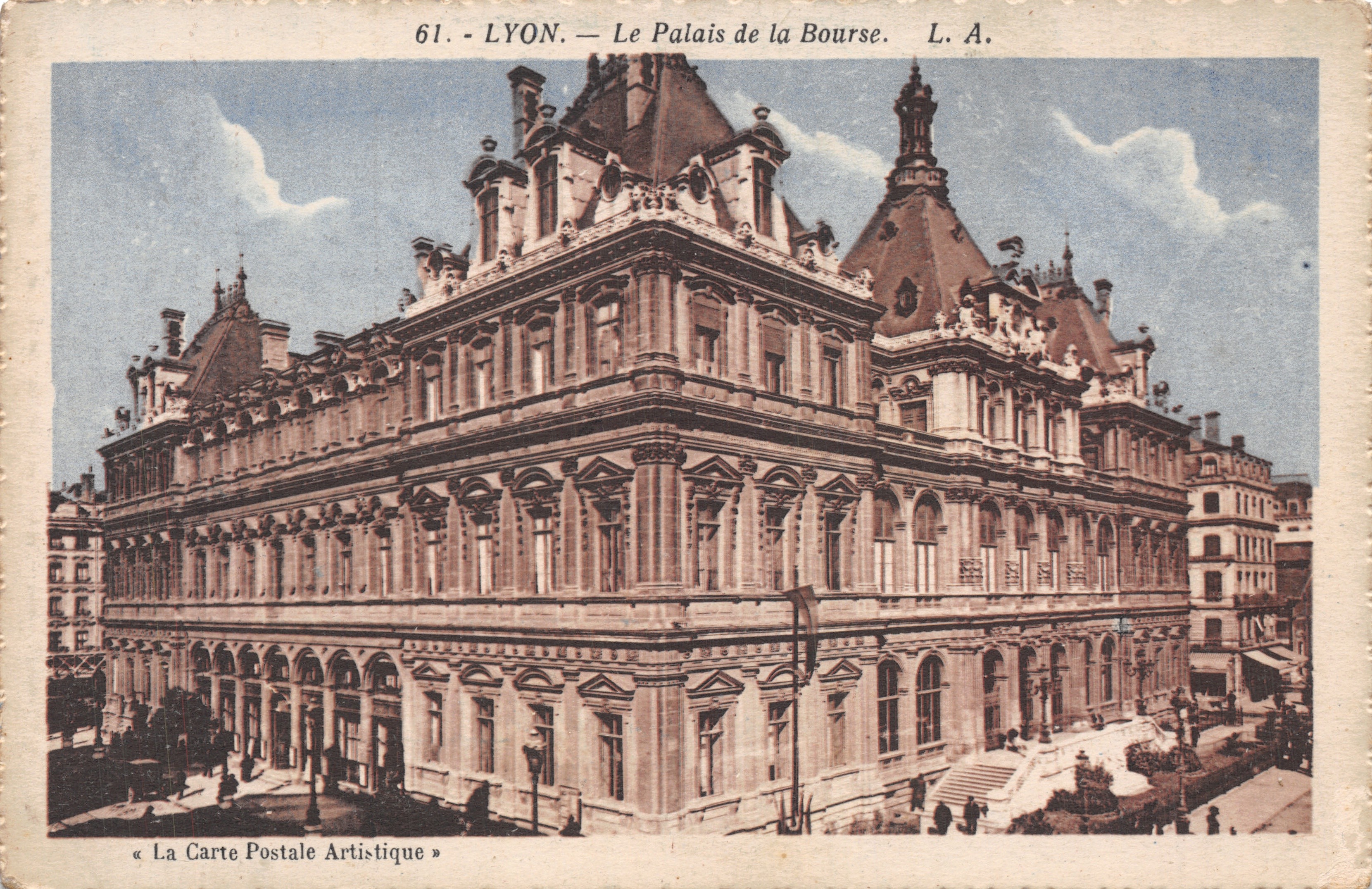 LYON — El Palacio de la Bolsa — L. A. — n.º 61 — La tarjeta postal artística
