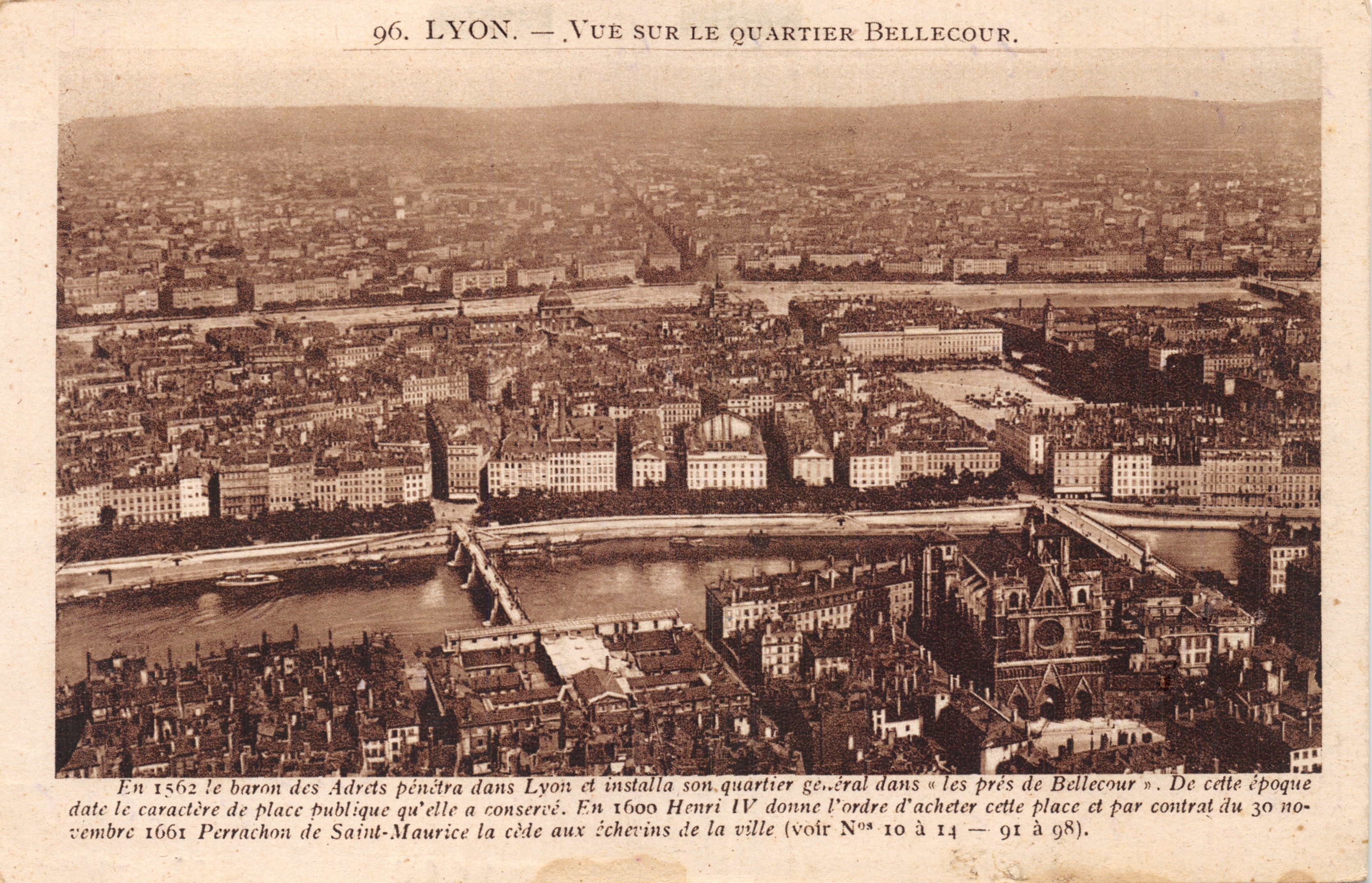 LYON — Vista del quartiere Bellecour — Victor-Hugues editore