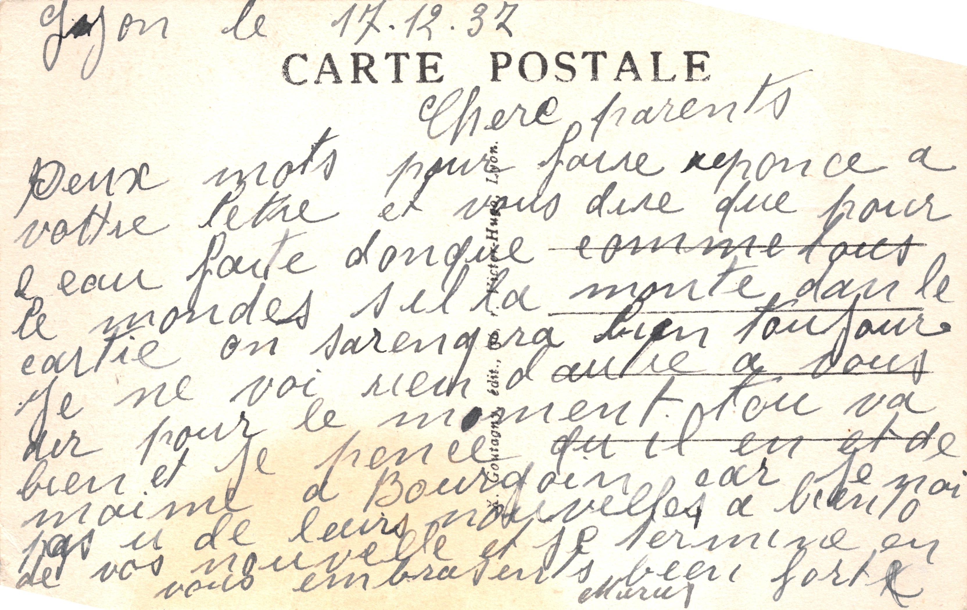 Villeurbanne — I grattacieli — Avenue Henri-Barbusse — editore Neiroux, n. 132 — Verso