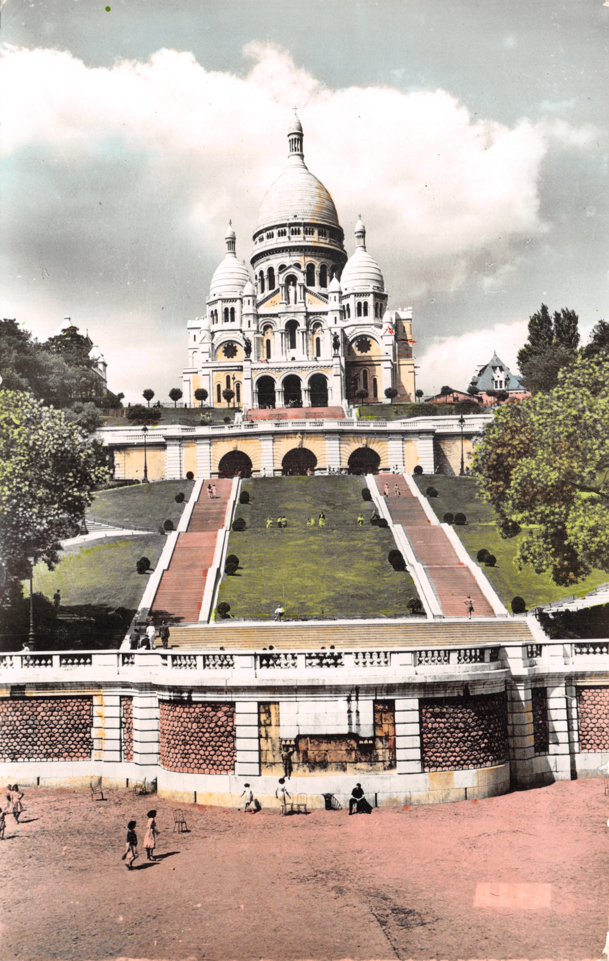 Paris-Montmartre — Vista del Sacré-Cœur y sus Jardines — Edición AFA, n.º 55