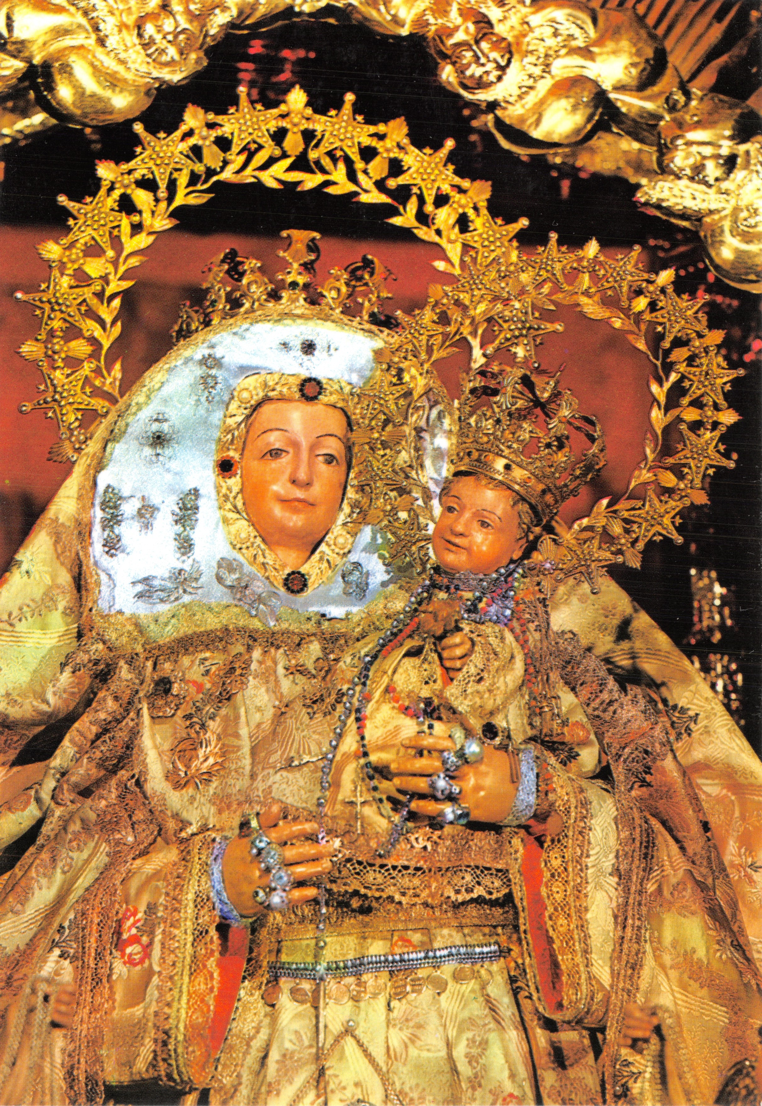 Nuestra Señora del Pino — statue ornée d'or — éditeur GLOBAL TRADERS, n° 1121