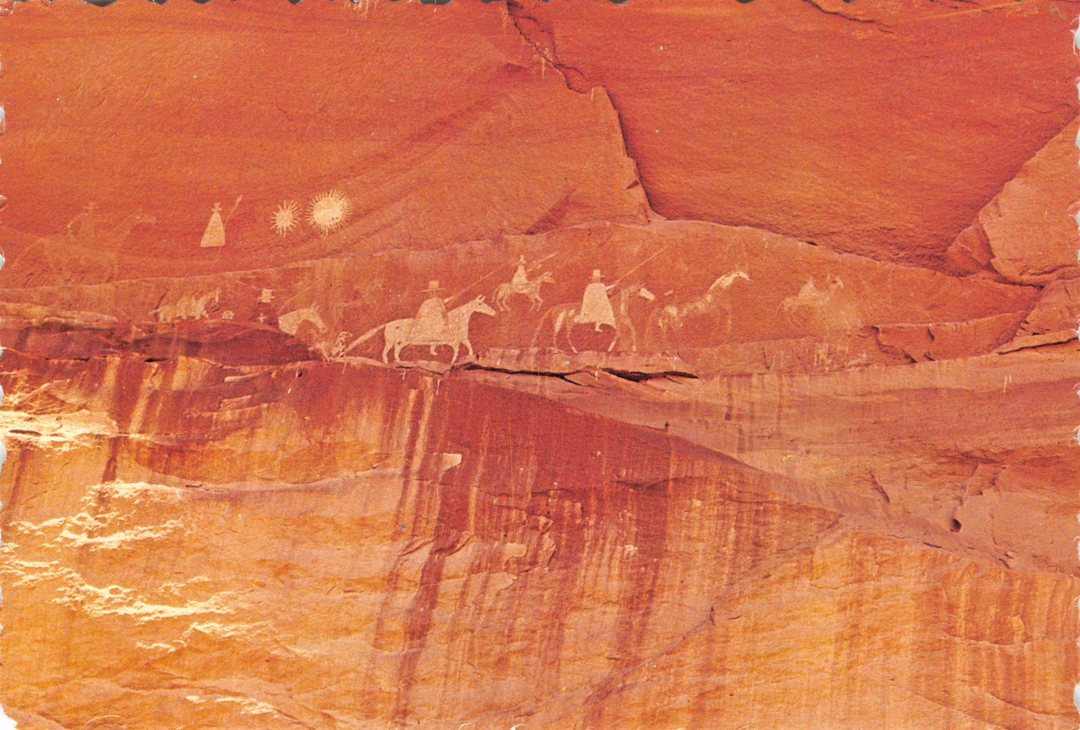 Pictogramas navajos — panel de la expedición española del siglo XVII — editor Petley, n.º 5008